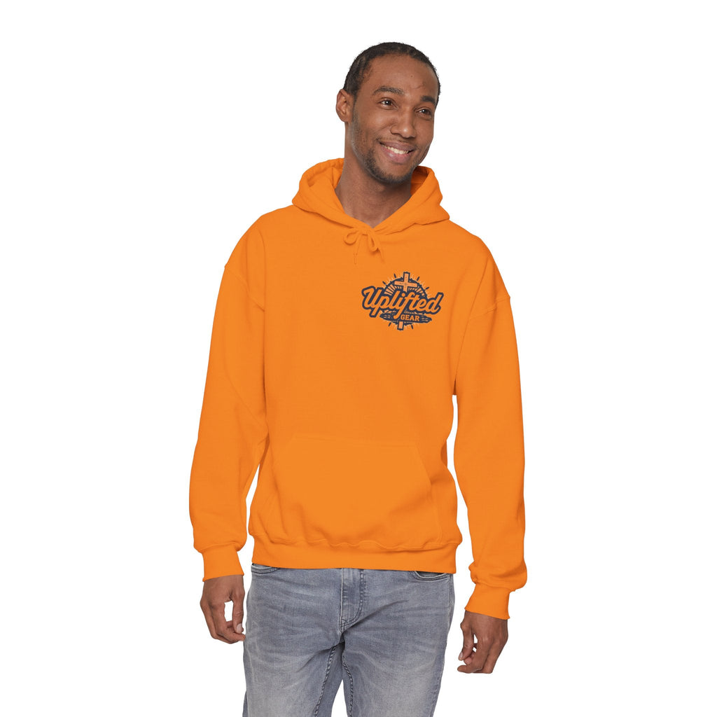 Walk by Faith Hoodie – Cross & Footprints Christian Hoodie for Cozy Inspiration Printify