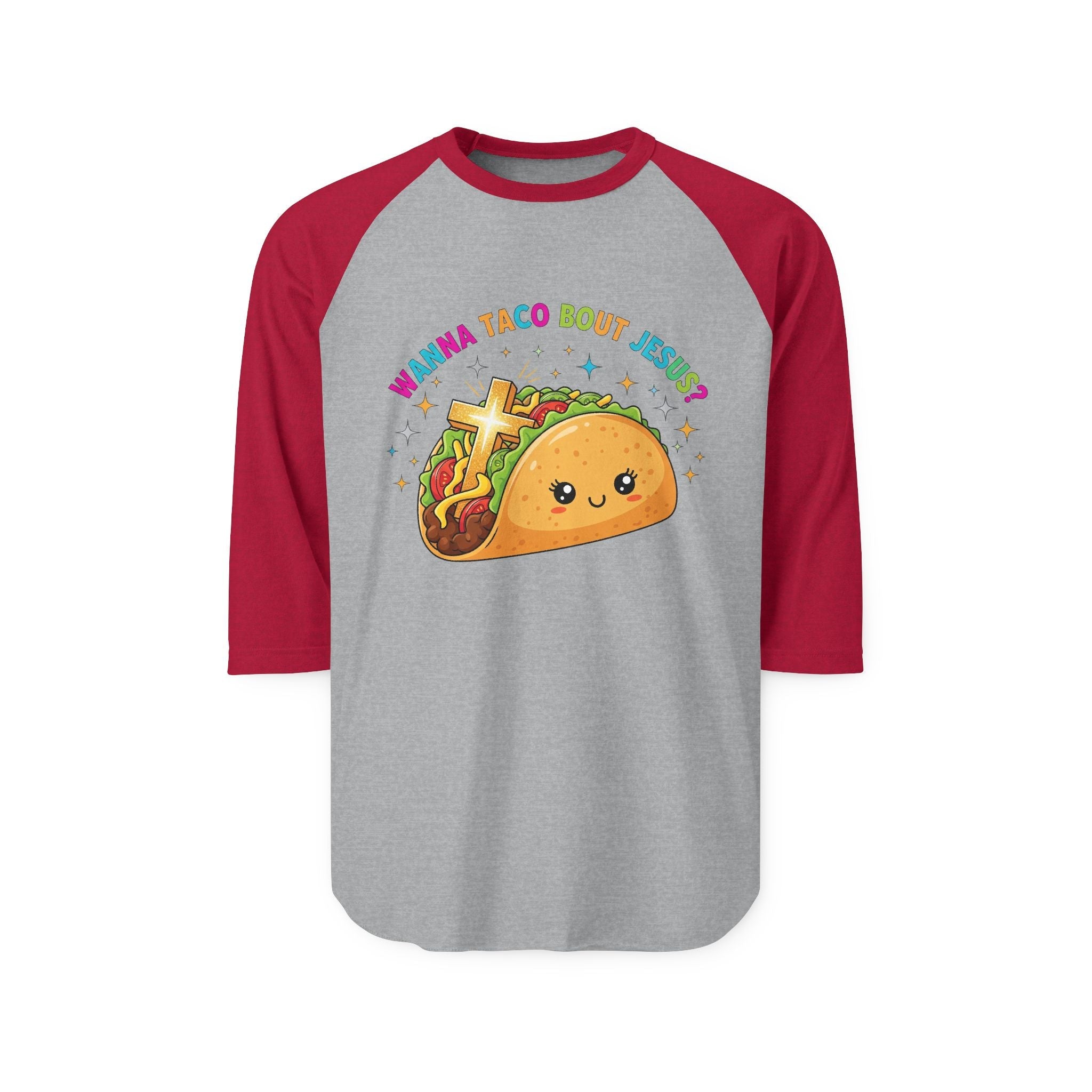 Wanna Taco 'Bout Jesus? Funny Christian Pun T-Shirt – Lettuce Pray & Share Faith! Printify