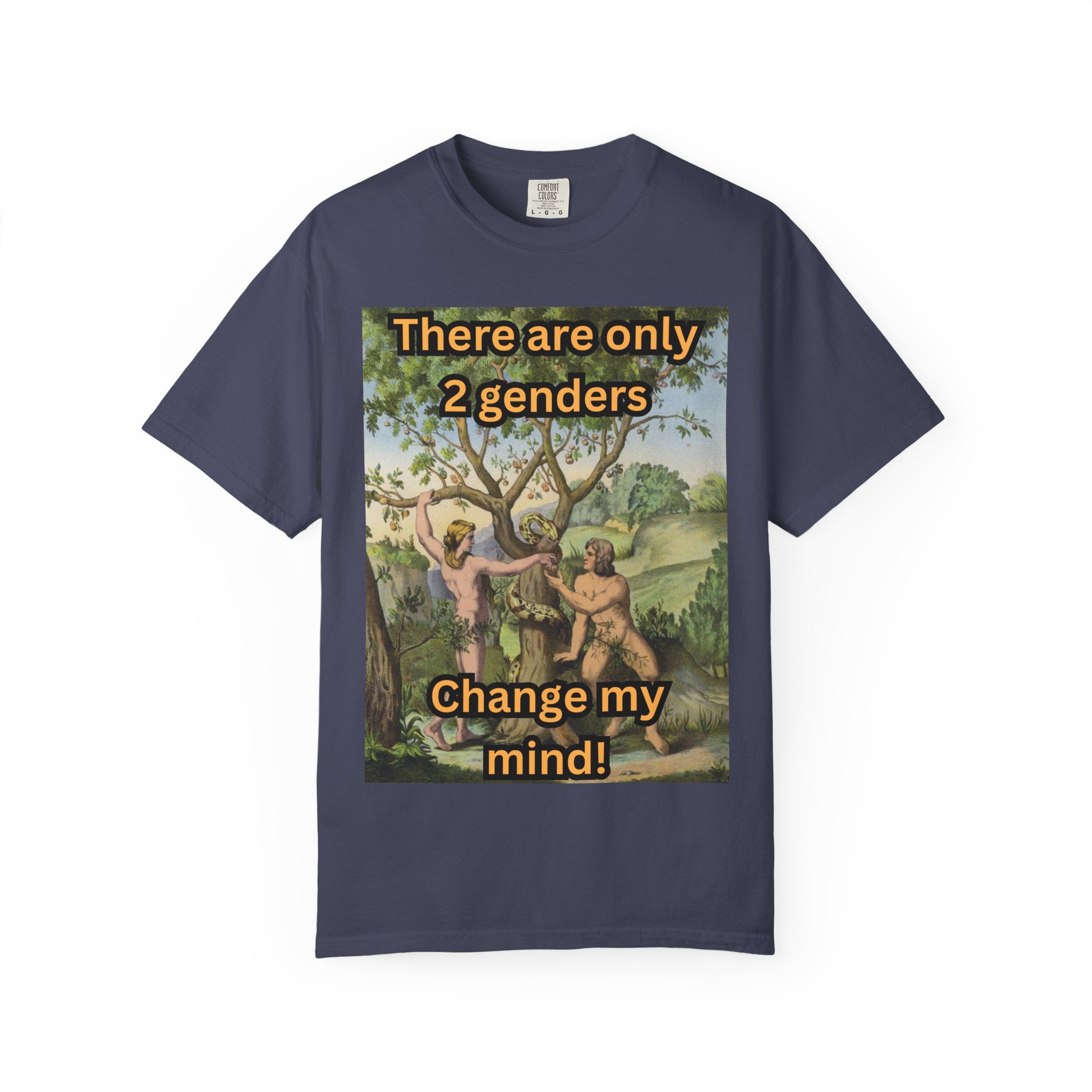 There Are Only 2 Genders T-Shirt – Adam & Eve Cross Christian Tee for Bold Faith Printify
