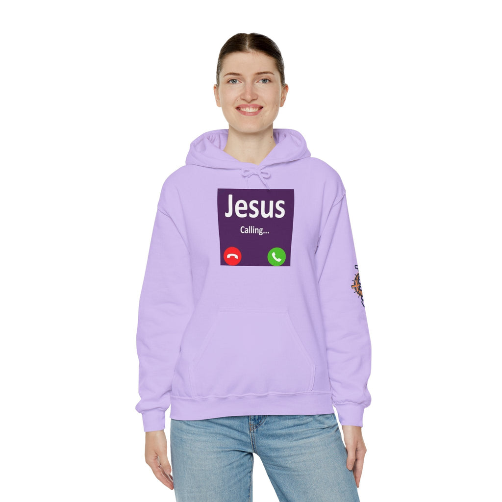 Jesus Calling Hoodie – Funny Cell Phone Screen Christian Sweatshirt for Divine Connection & Faith Humor Printify