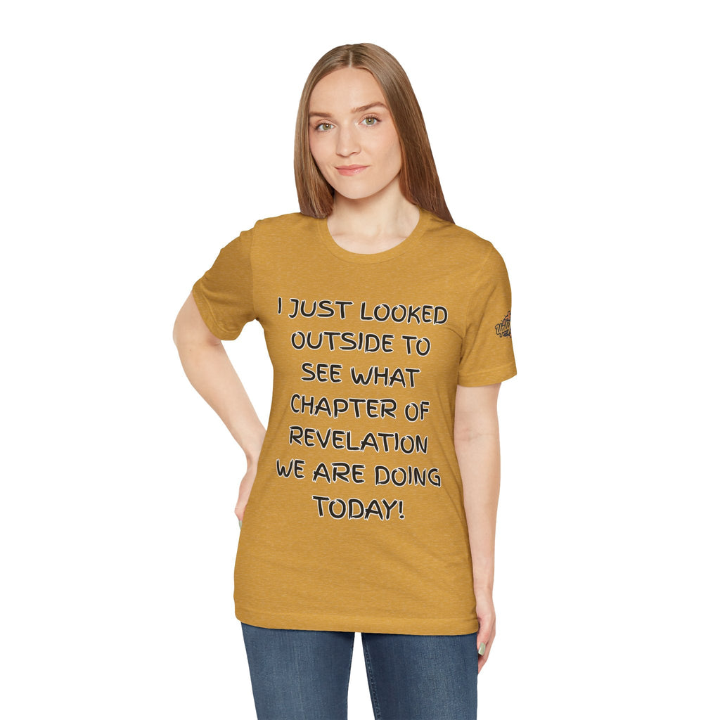 What Chapter of Revelation T-shirt – I Looked Outside My Window Christian T-shirt for End Times Humor & Faith Printify