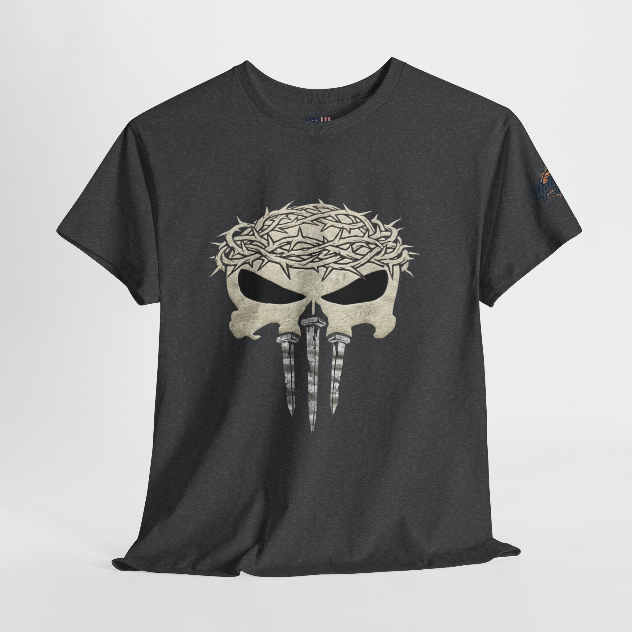 Christian Skull T-shirt - Crown of Thorns & Nails - Warrior Faith T-shirt Printify