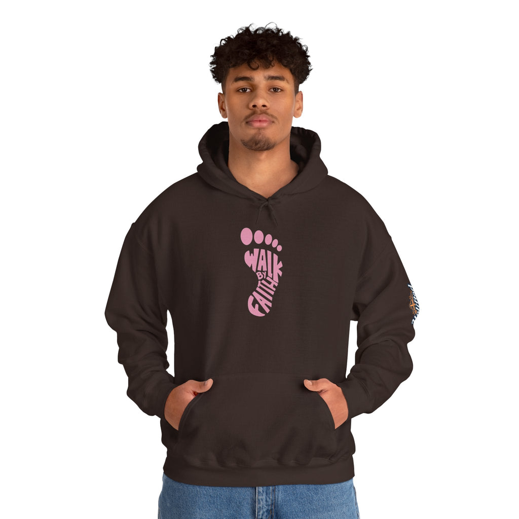 Walk By Faith Footprint Hoodie Printify