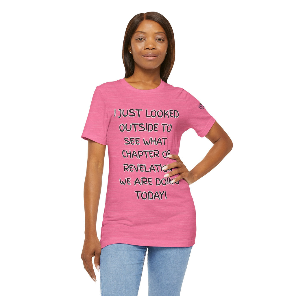 What Chapter of Revelation T-shirt – I Looked Outside My Window Christian T-shirt for End Times Humor & Faith Printify