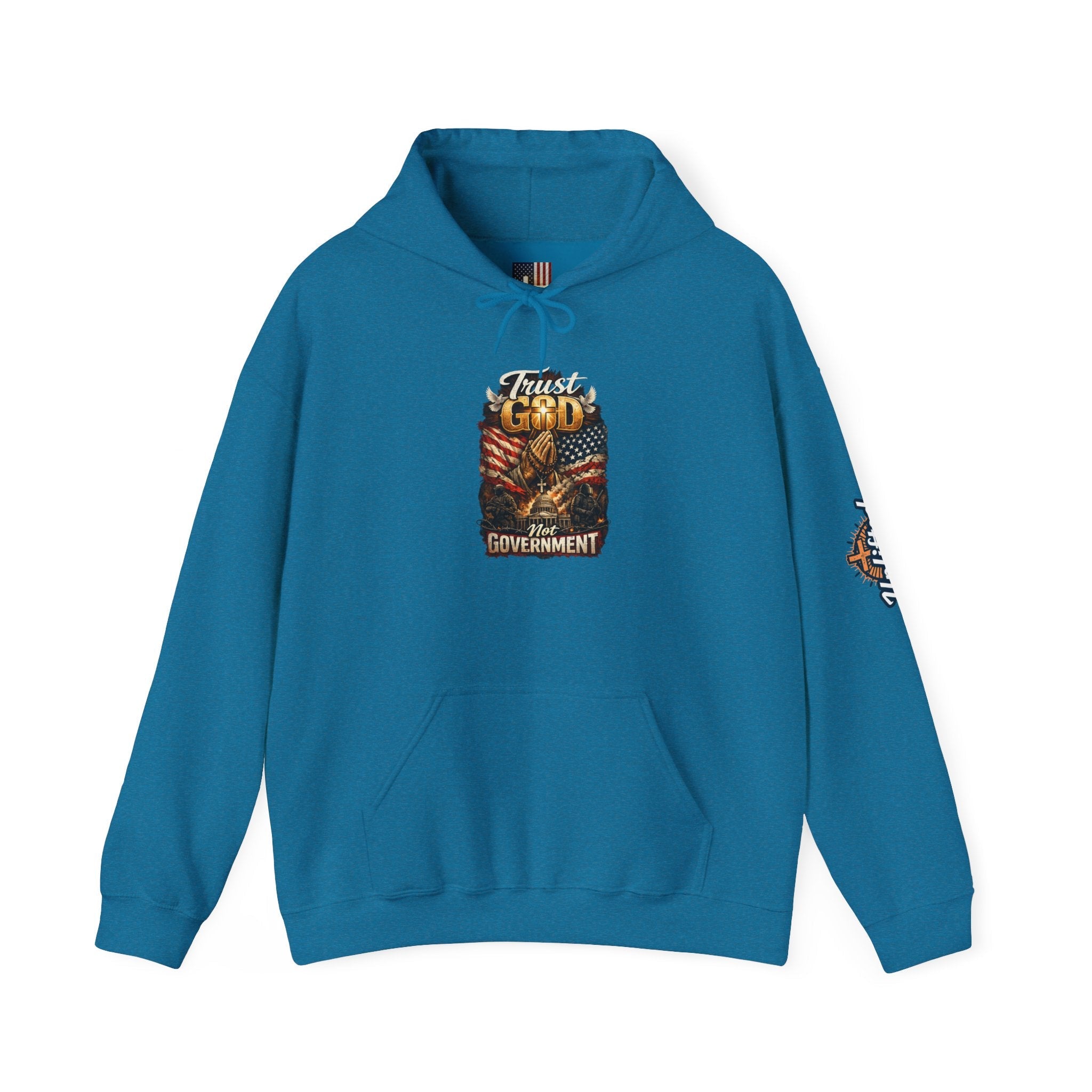Trust God Not Government Hoodie — Vintage Patriotic Christian Hoodie Printify