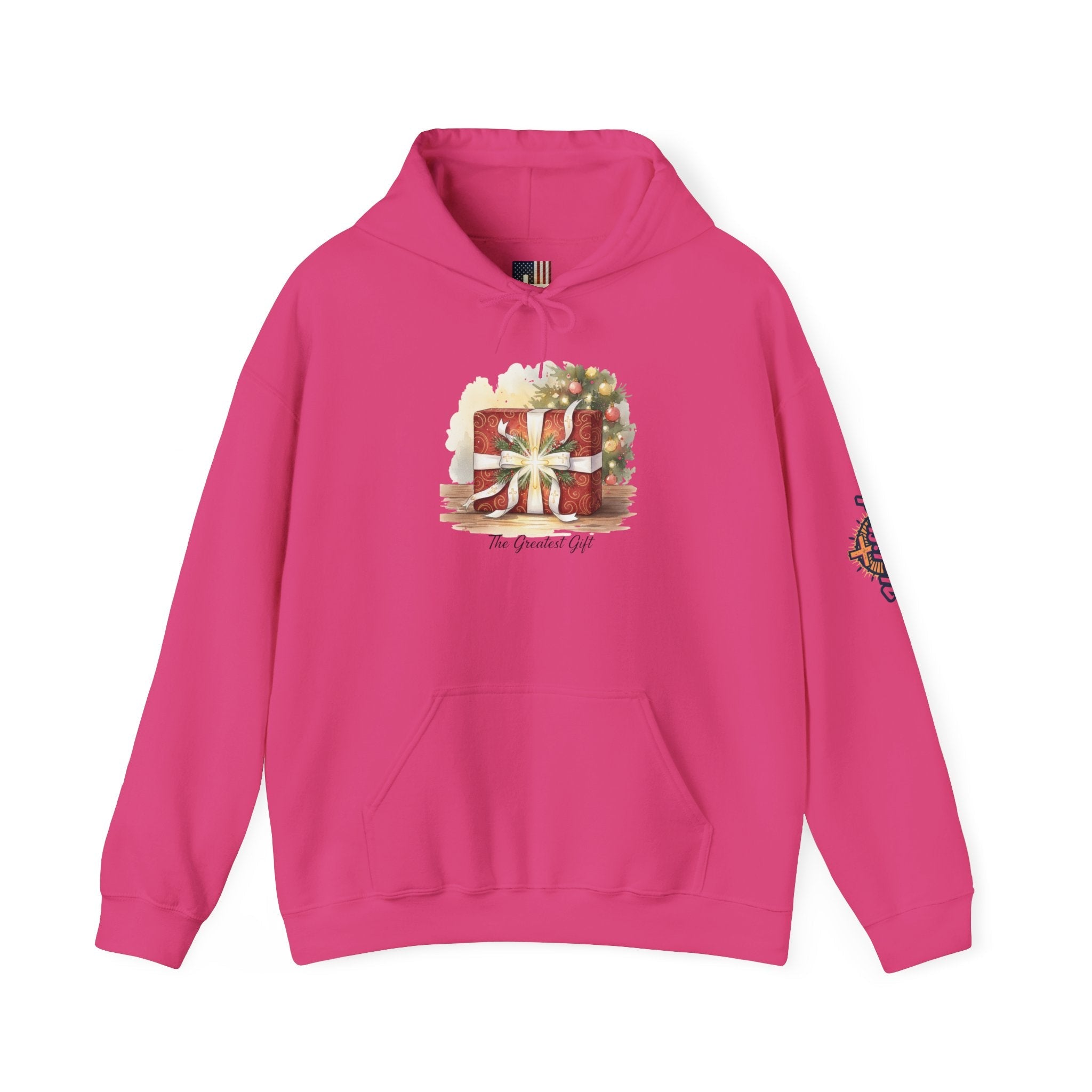 The Greatest Gift Hoodie – Cross Bow Present Christian Hoodie for Christmas Salvation & Eternal Faith Printify