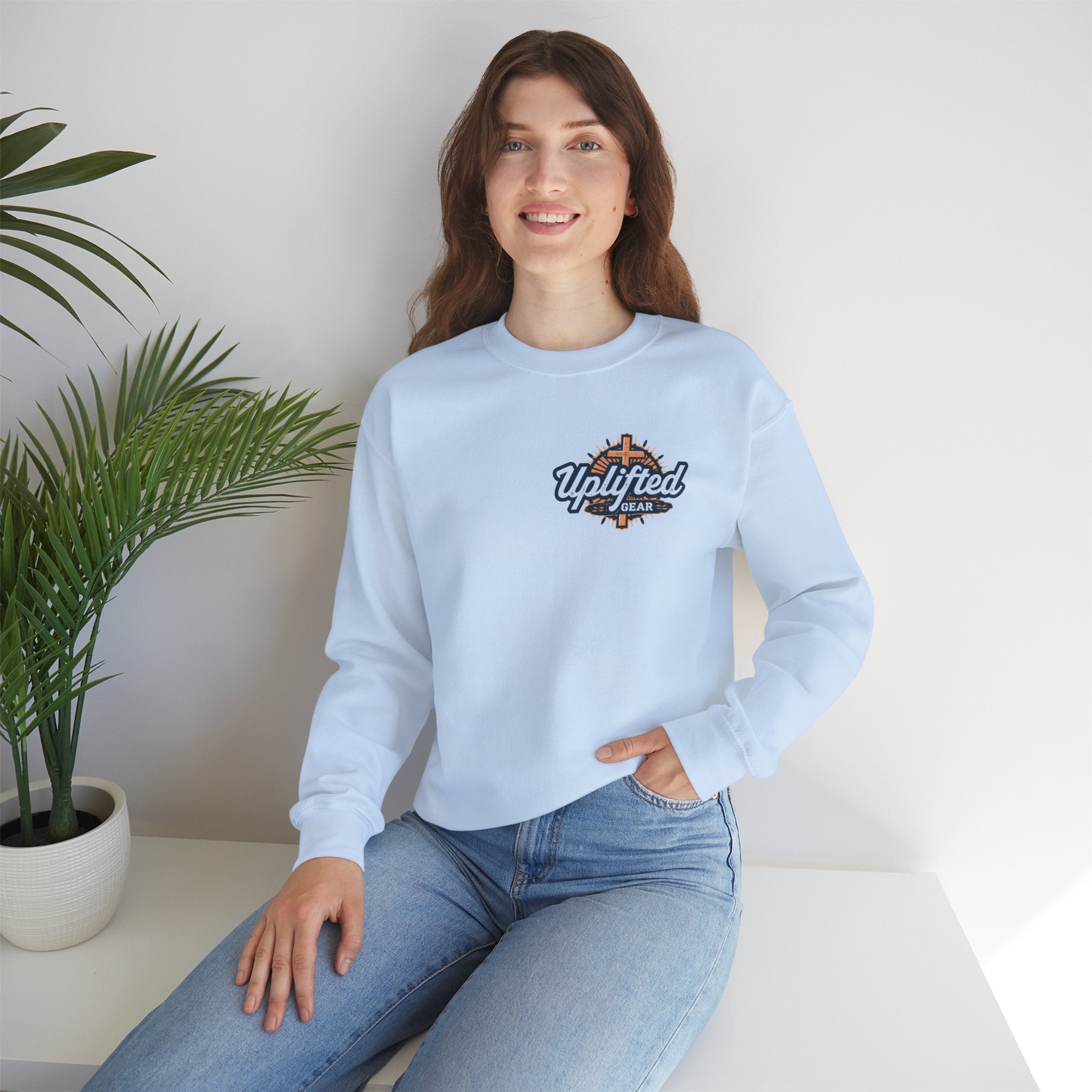 Walk by Faith Sweatshirt – Cross & Footprints Christian Sweatshirt for Cozy Inspiration Printify