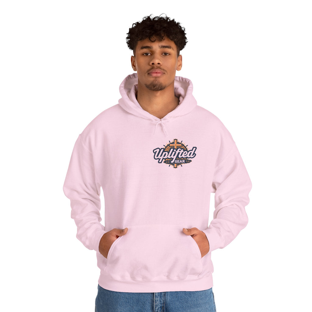 Walk by Faith Hoodie – Cross & Footprints Christian Hoodie for Cozy Inspiration Printify