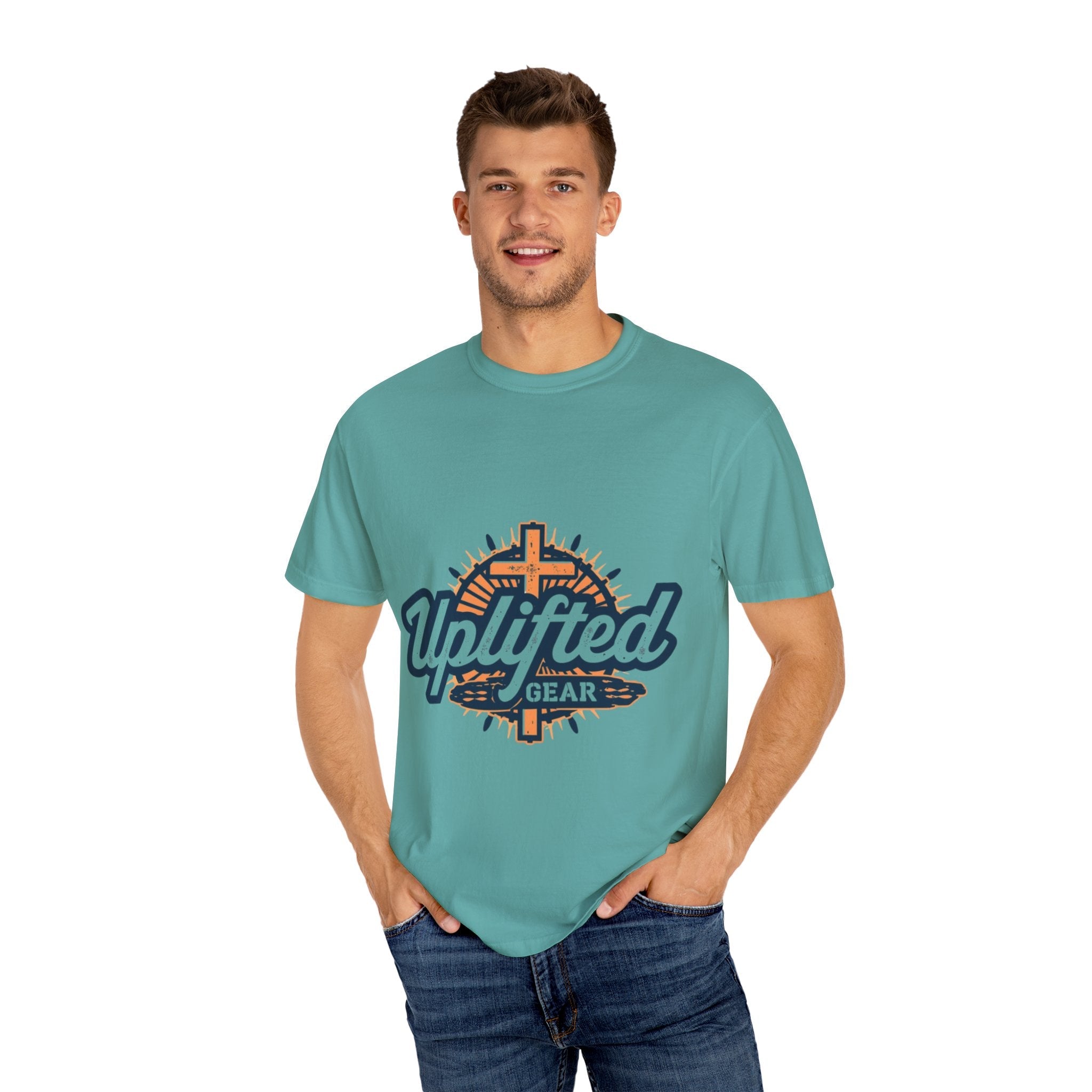 Uplifted Gear Christian T-Shirt – Bold Logo Faith Tee for Inspired Living Printify