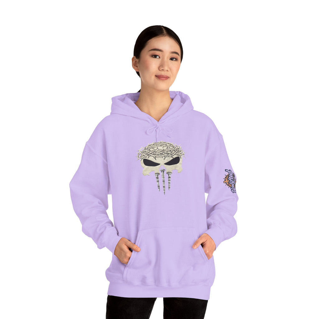 Christian Skull Hoodie - Crown of Thorns & Nails - Warrior Faith Hoodie Printify