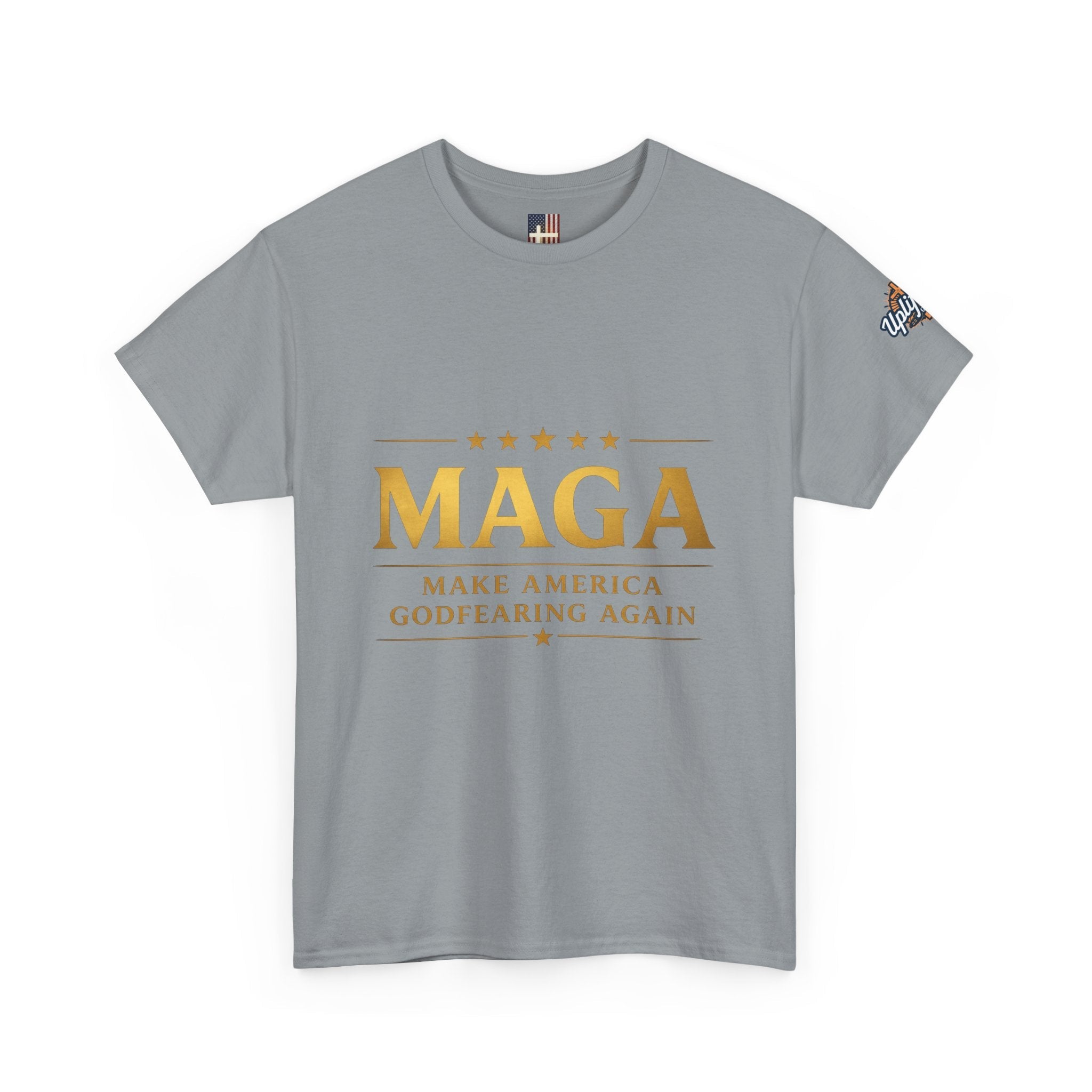 MAGA Gold Letter T-Shirt — "Make America Great Again" Printify
