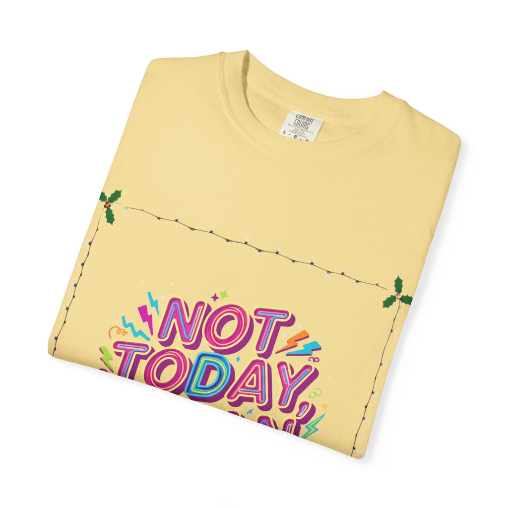 🔥 Not Today, Satan – Retro 90s Christian T-Shirt | Neon Faith Tee | Funky Cartoon Devil | Bold Bible Verse Shirt | Uplifted Gear Printify