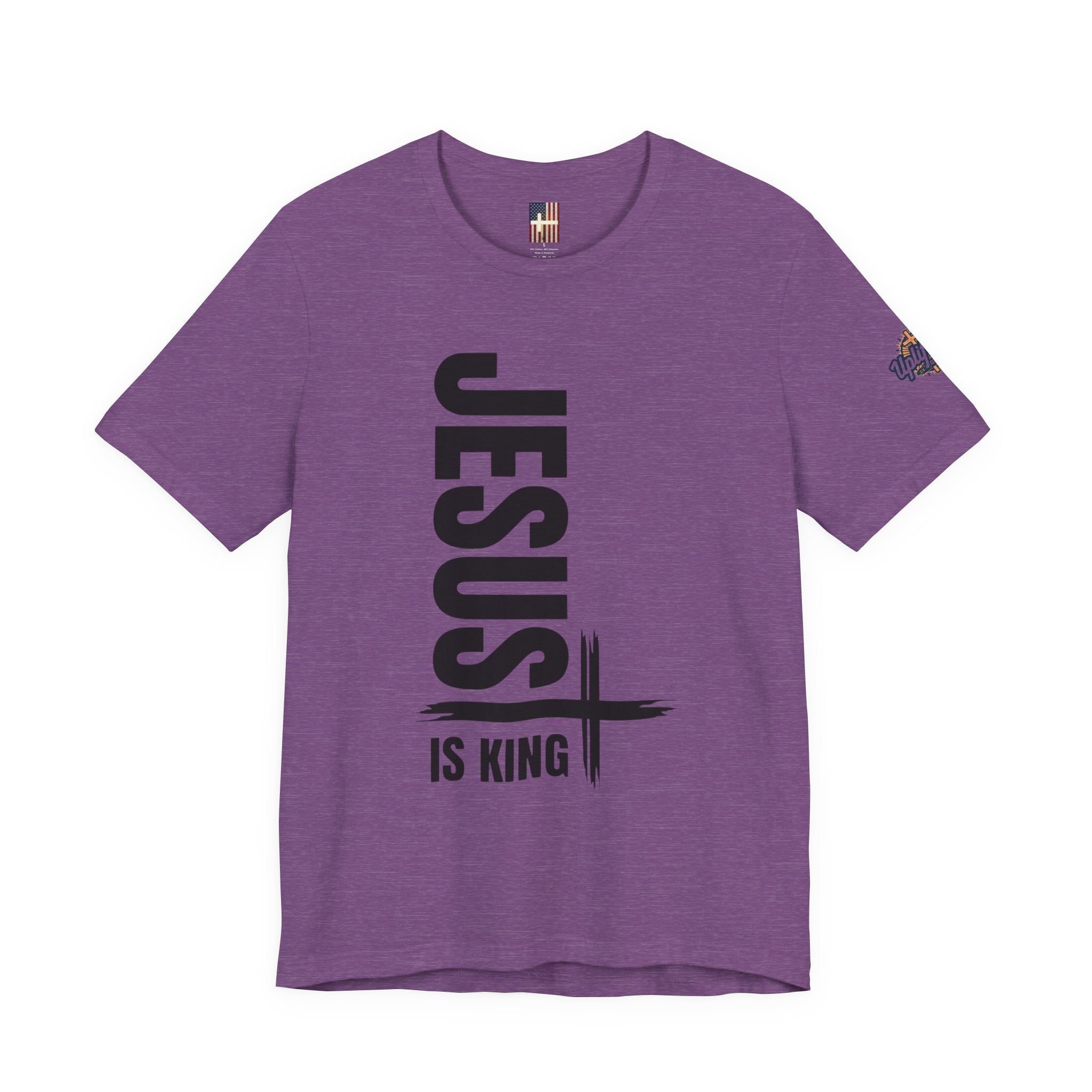 Jesus Is King T-shirt | Modern Typographic Cross Christian T-shirt Printify