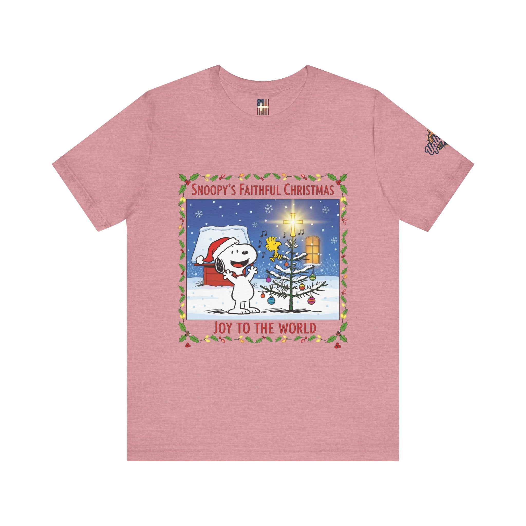 🎄 Faithful Christmas Friends – Christian Holiday T-Shirt | Festive Tree & Cartoon Duo | Heartwarming Christmas Tee by Uplifted Gear Printify