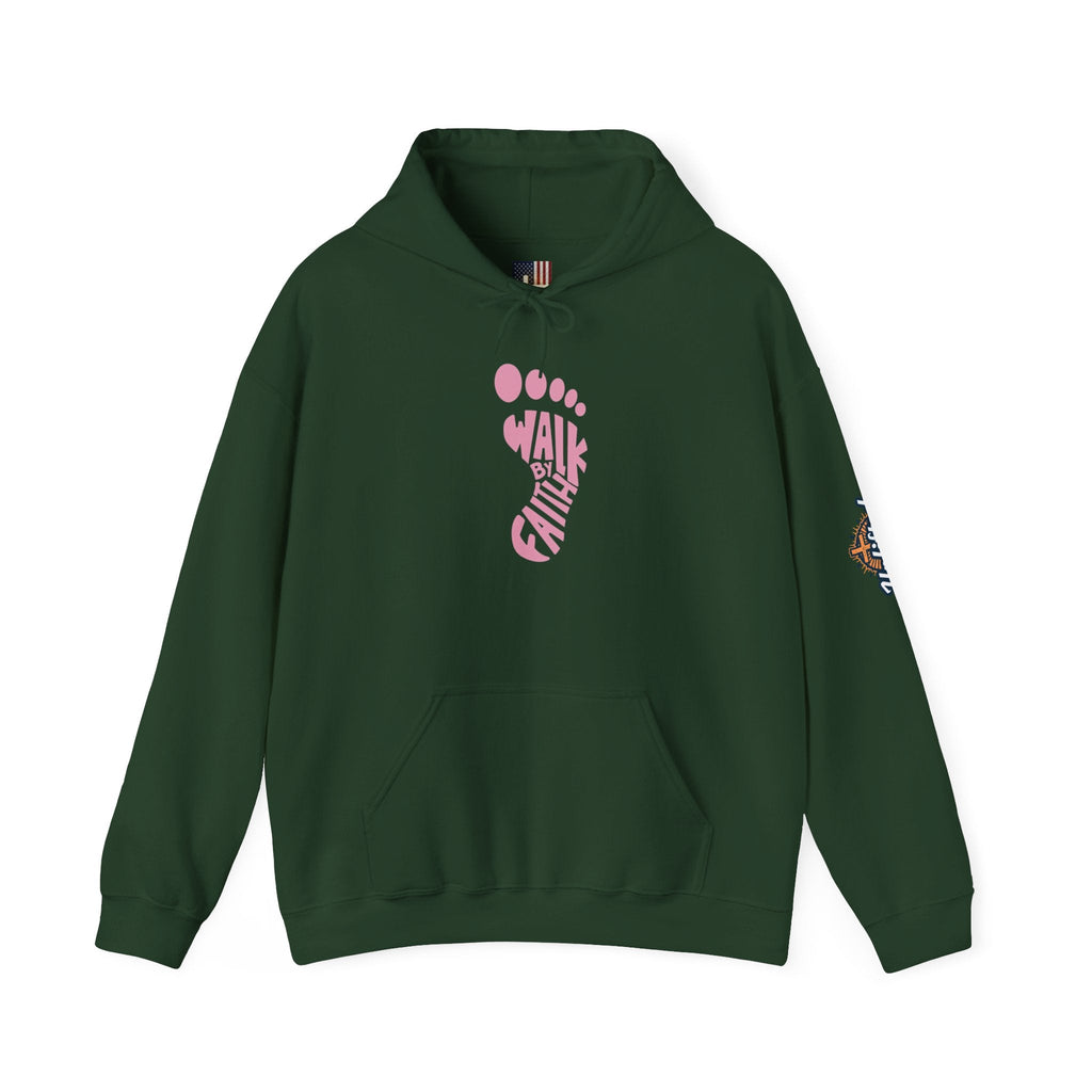 Walk By Faith Footprint Hoodie Printify