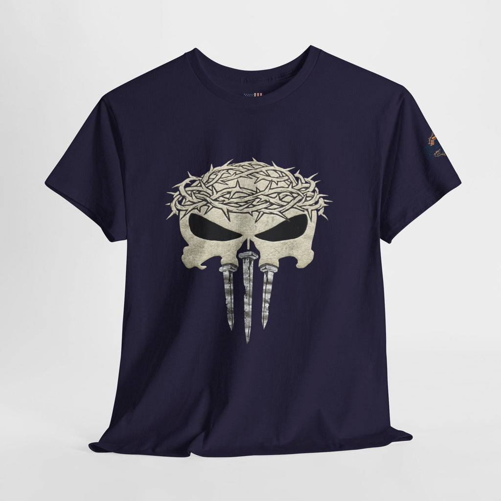 Christian Skull T-shirt - Crown of Thorns & Nails - Warrior Faith T-shirt Printify