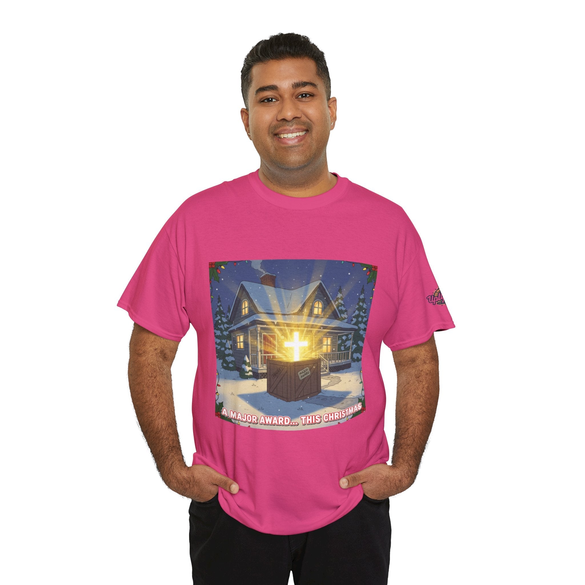 A Major Award This Christmas T-shirt – Fragile Leg Lamp Parody Cross Unboxing Christian T-shirt for Hilarious Faith & Holiday Glow Printify