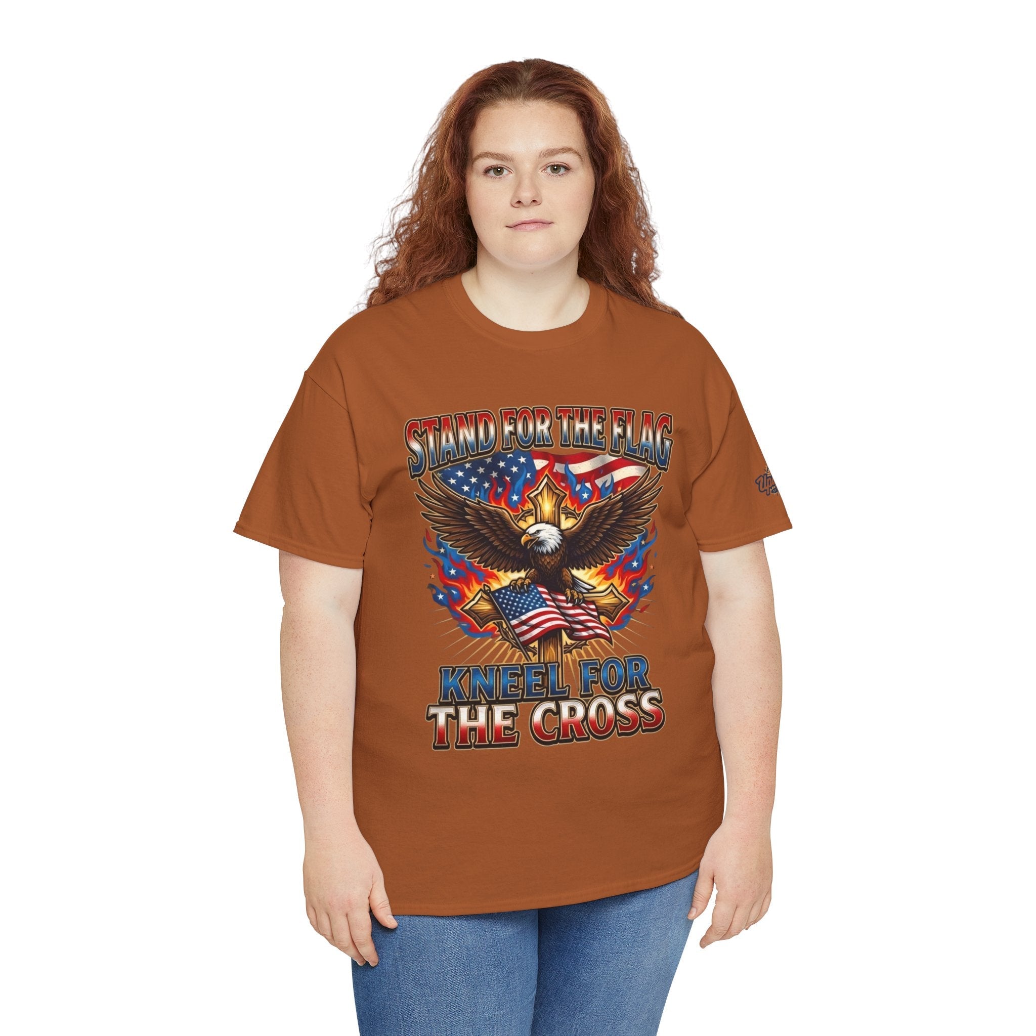 Stand for the Flag Kneel for the Cross T-shirt | Patriotic Eagle T-shirt Printify