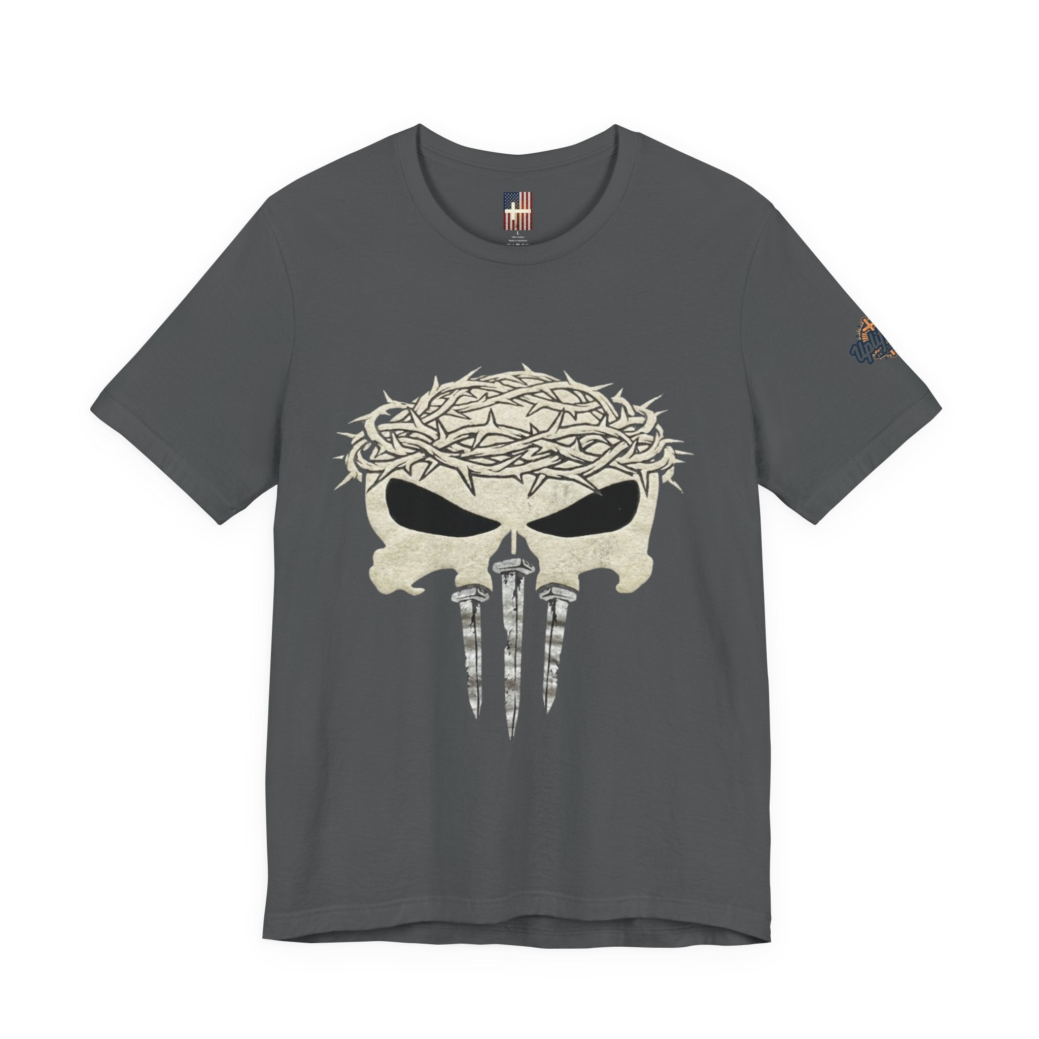 Christian Skull T-shirt - Crown of Thorns & Nails - Warrior Faith T-shirt Printify