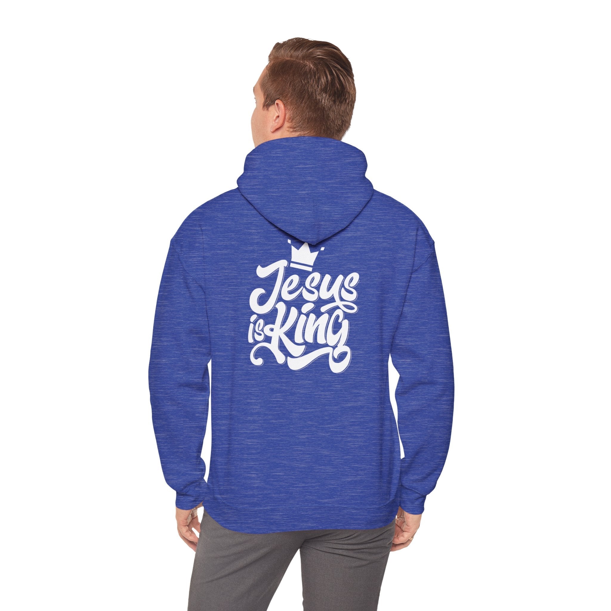 Jesus is King Hoodie – Bold Crown & Cross Christian Sweatshirt for Eternal Reign & Cozy Faith Printify