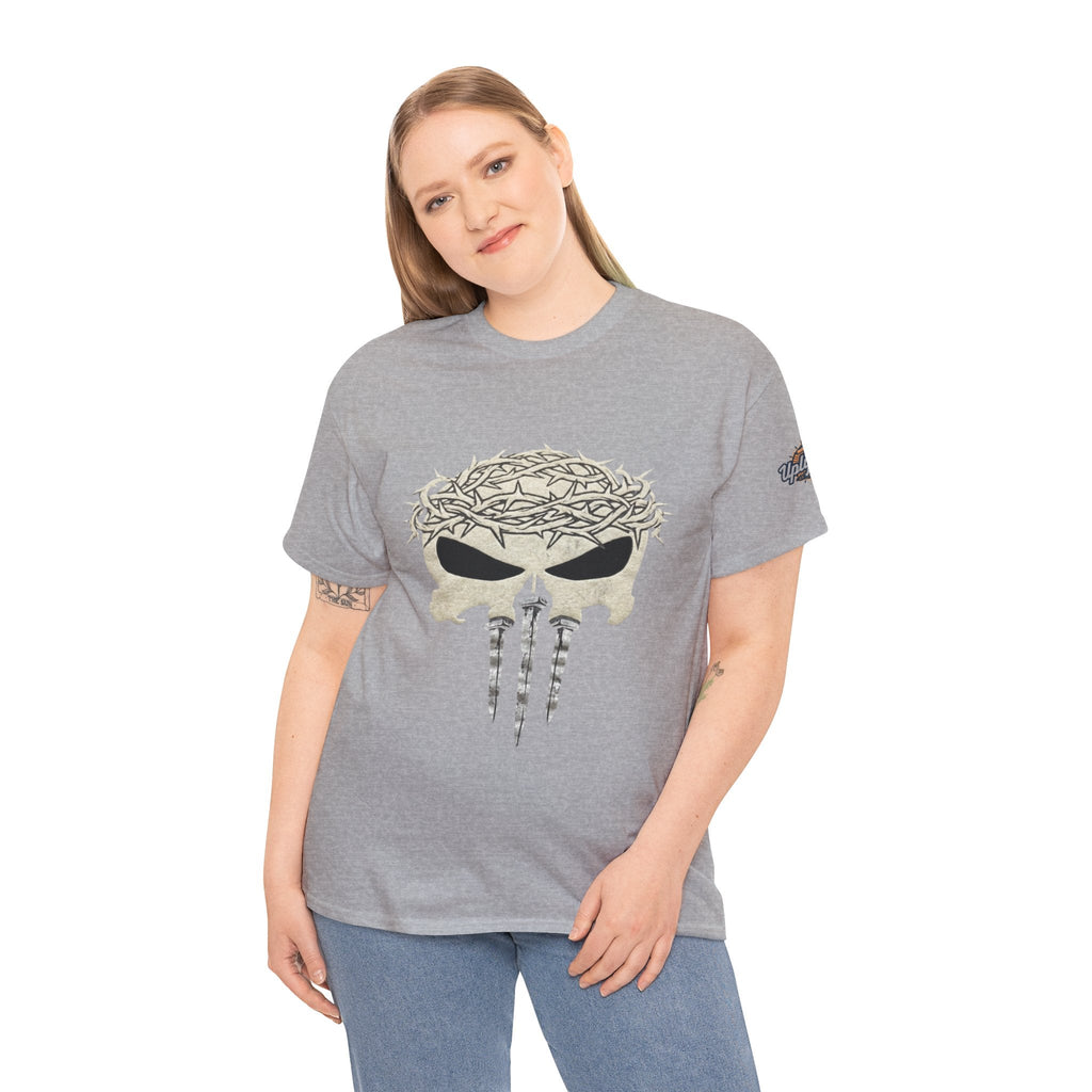 Christian Skull T-shirt - Crown of Thorns & Nails - Warrior Faith T-shirt Printify