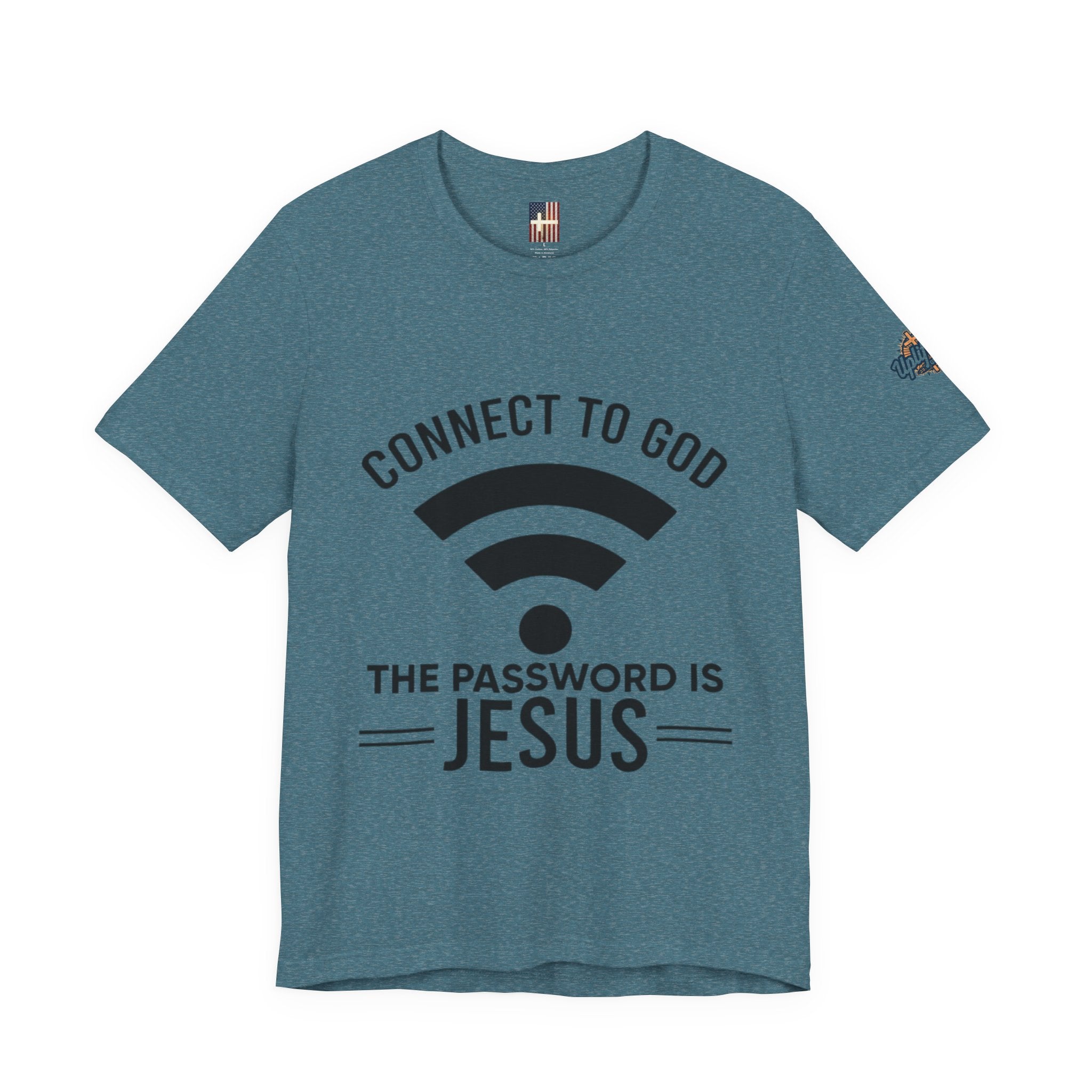 Connect to God T-shirt - WIFI Password is Jesus - Funny Christian Faith T-shirt Printify