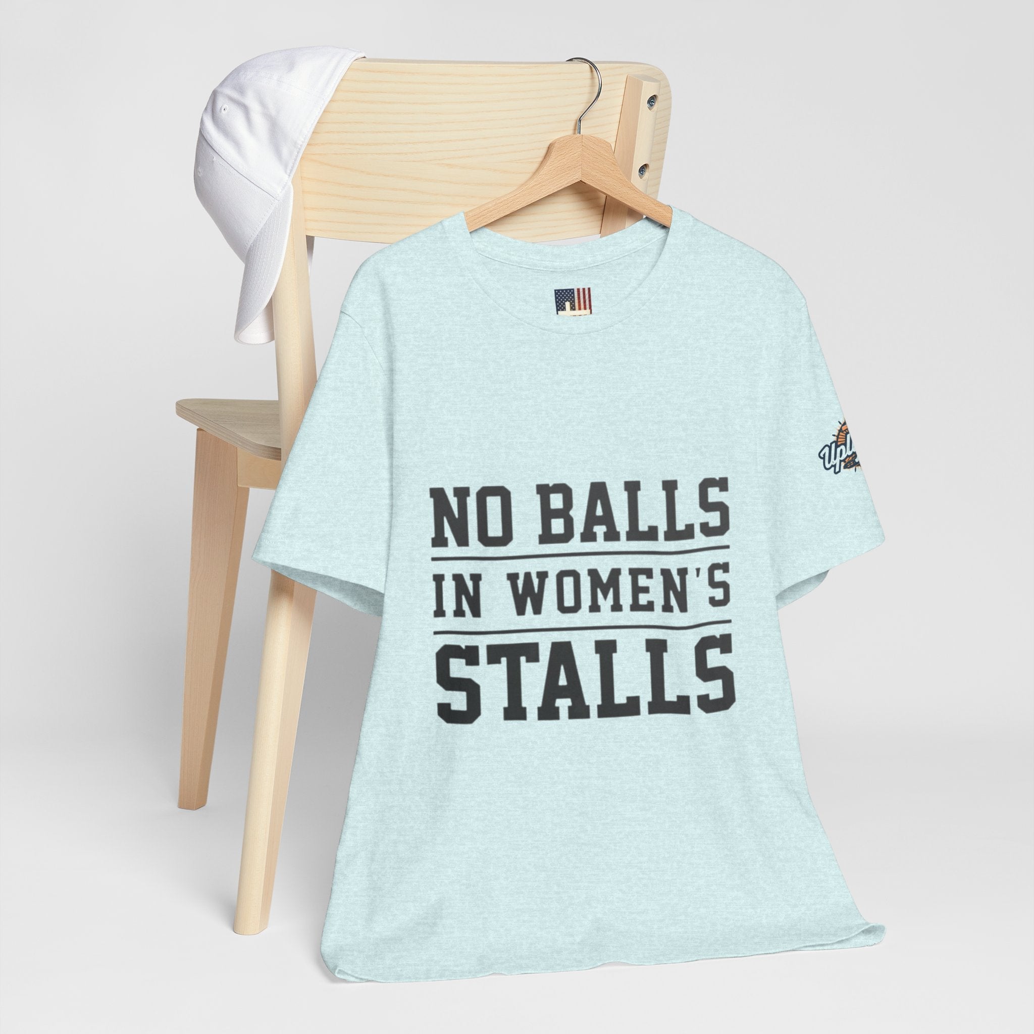 No Balls in Women's Stalls Statement T-Shirt Printify