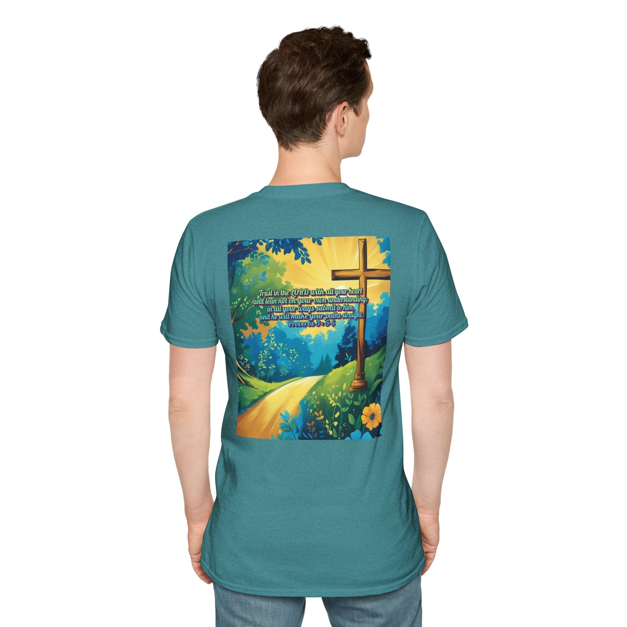 Trust in The Lord Proverbs 3:5-6 Biblical Design Unisex Softstyle T-Shirt Printify