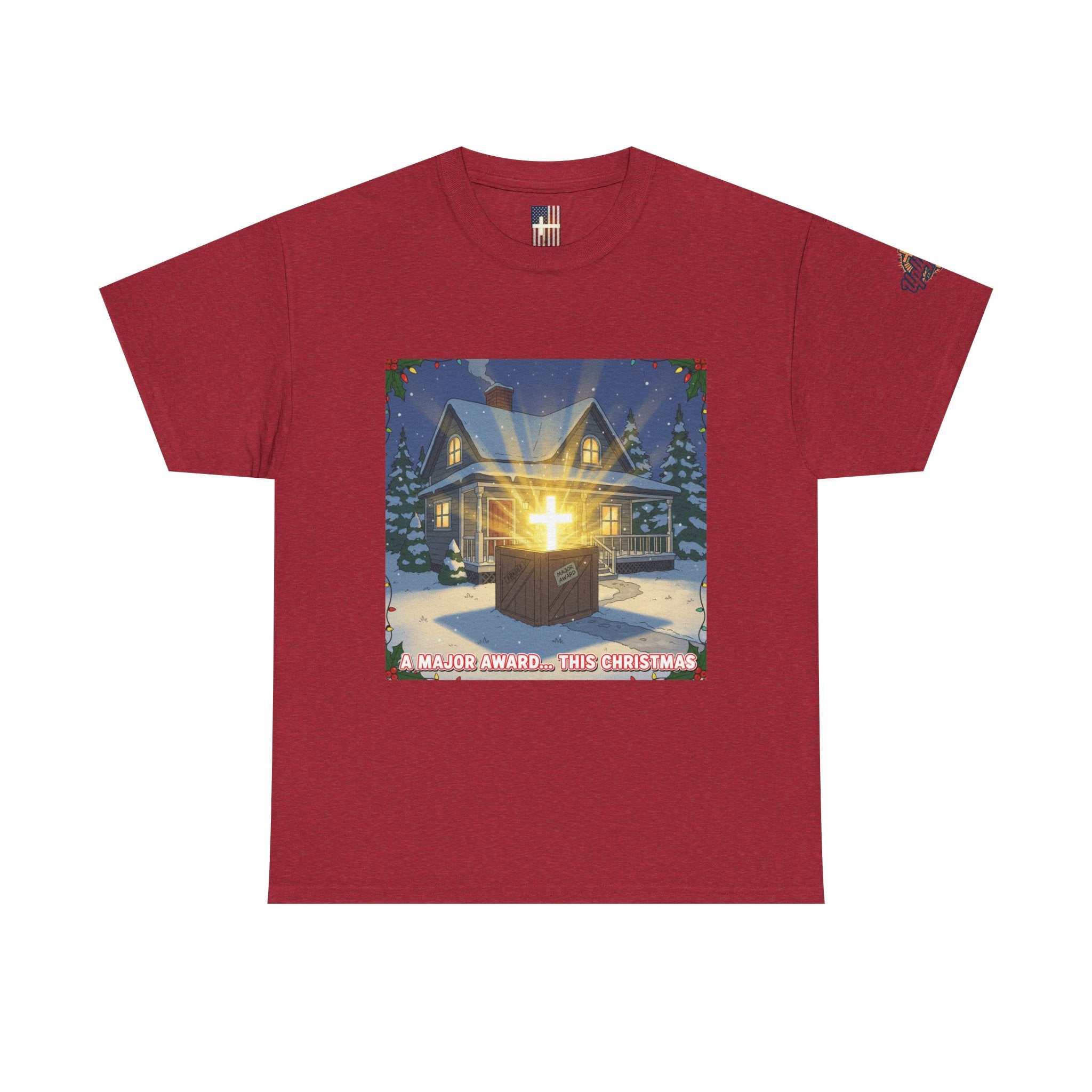 A Major Award This Christmas T-shirt – Fragile Leg Lamp Parody Cross Unboxing Christian T-shirt for Hilarious Faith & Holiday Glow Printify