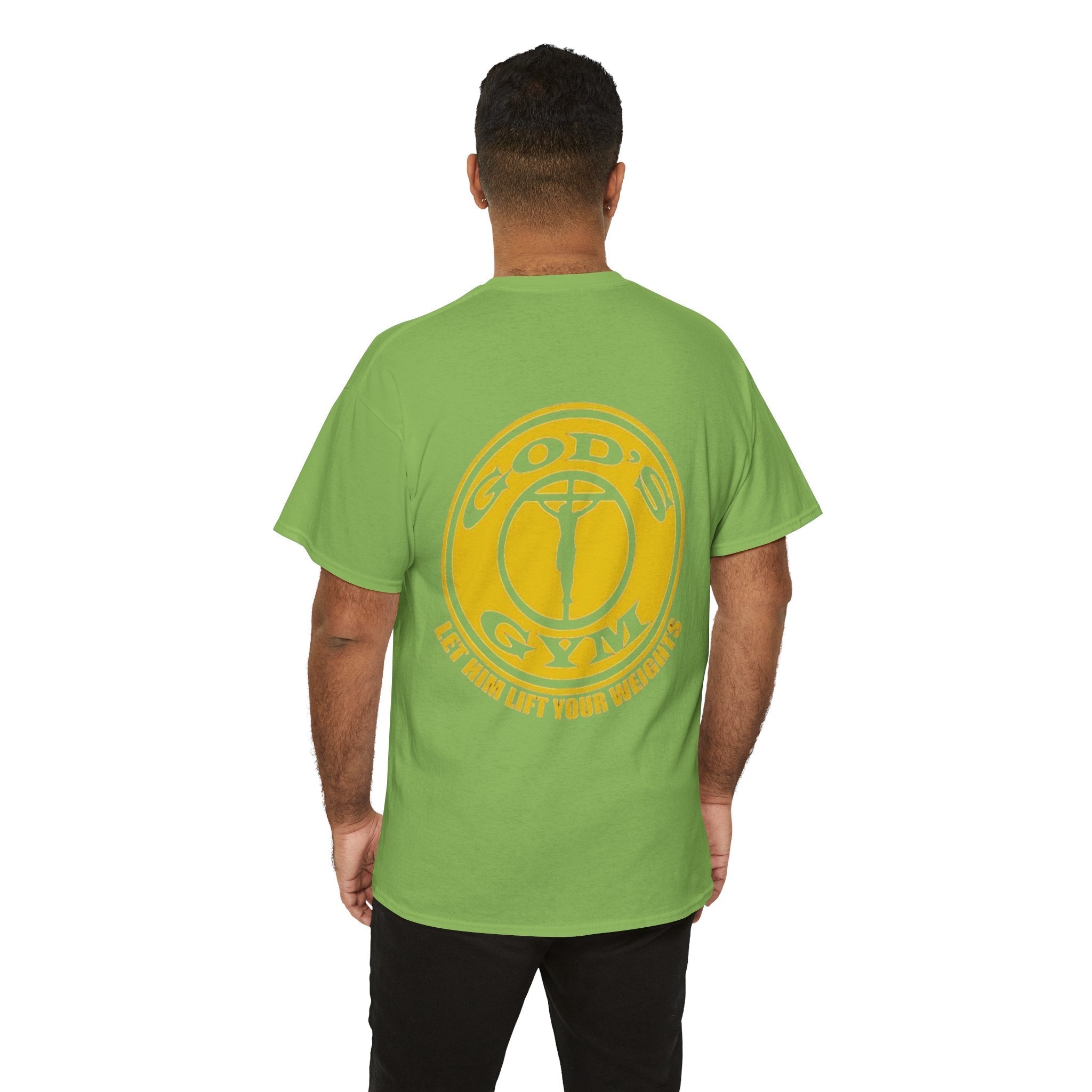 God's Gym T-Shirt — "Let Him Lift Your Weights" Christian Fitness Tee Printify