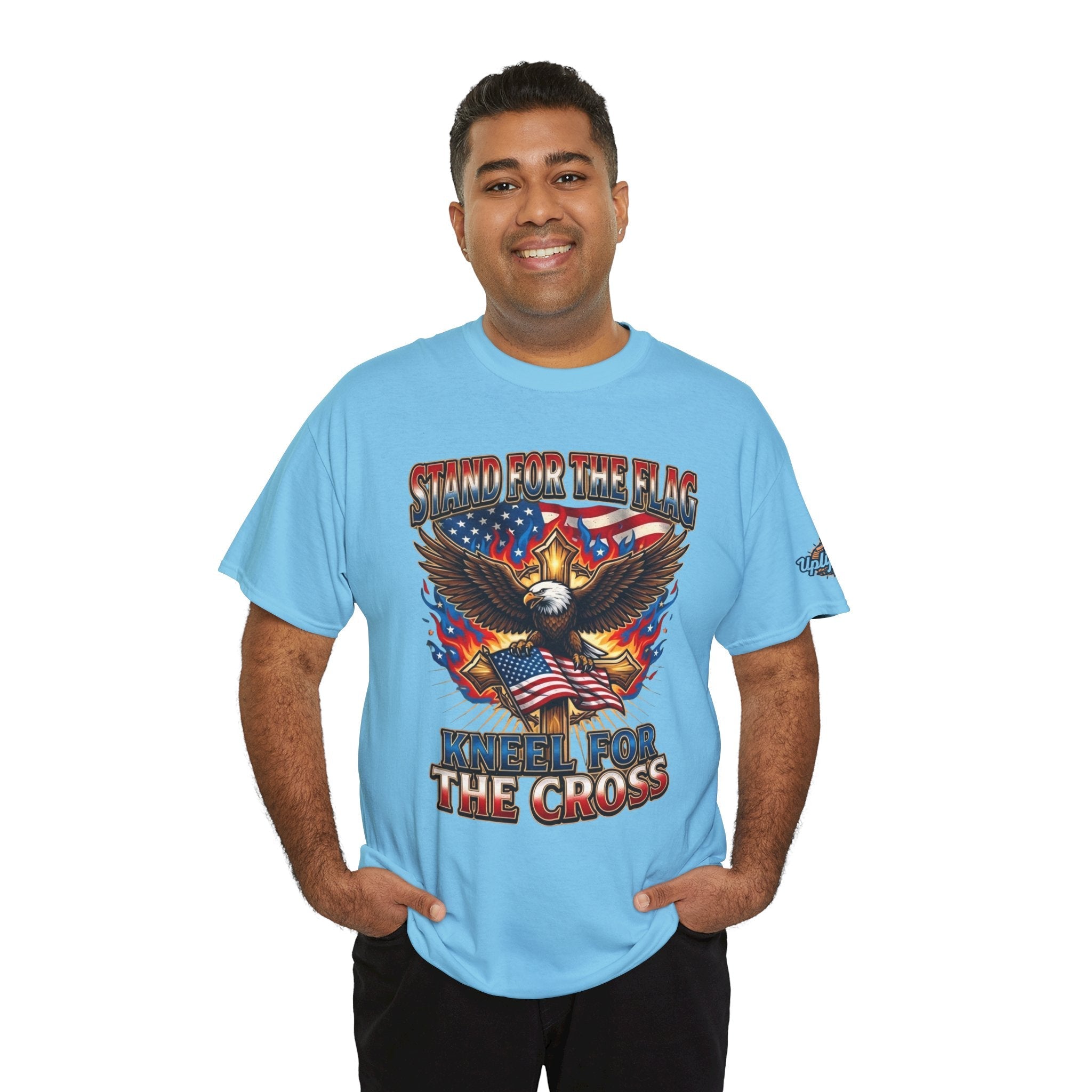 Stand for the Flag Kneel for the Cross T-shirt | Patriotic Eagle T-shirt Printify