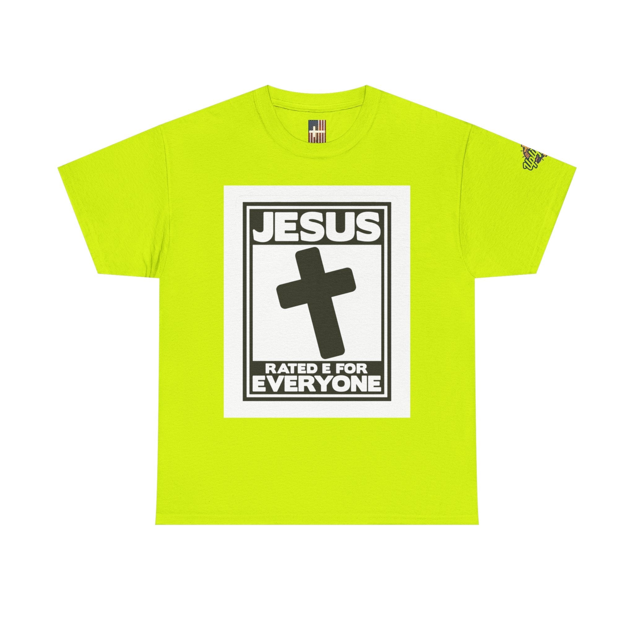 Jesus, Rated E for Everyone T-shirt - Gamer Faith T-shirt - Christian Video Game Parody Printify