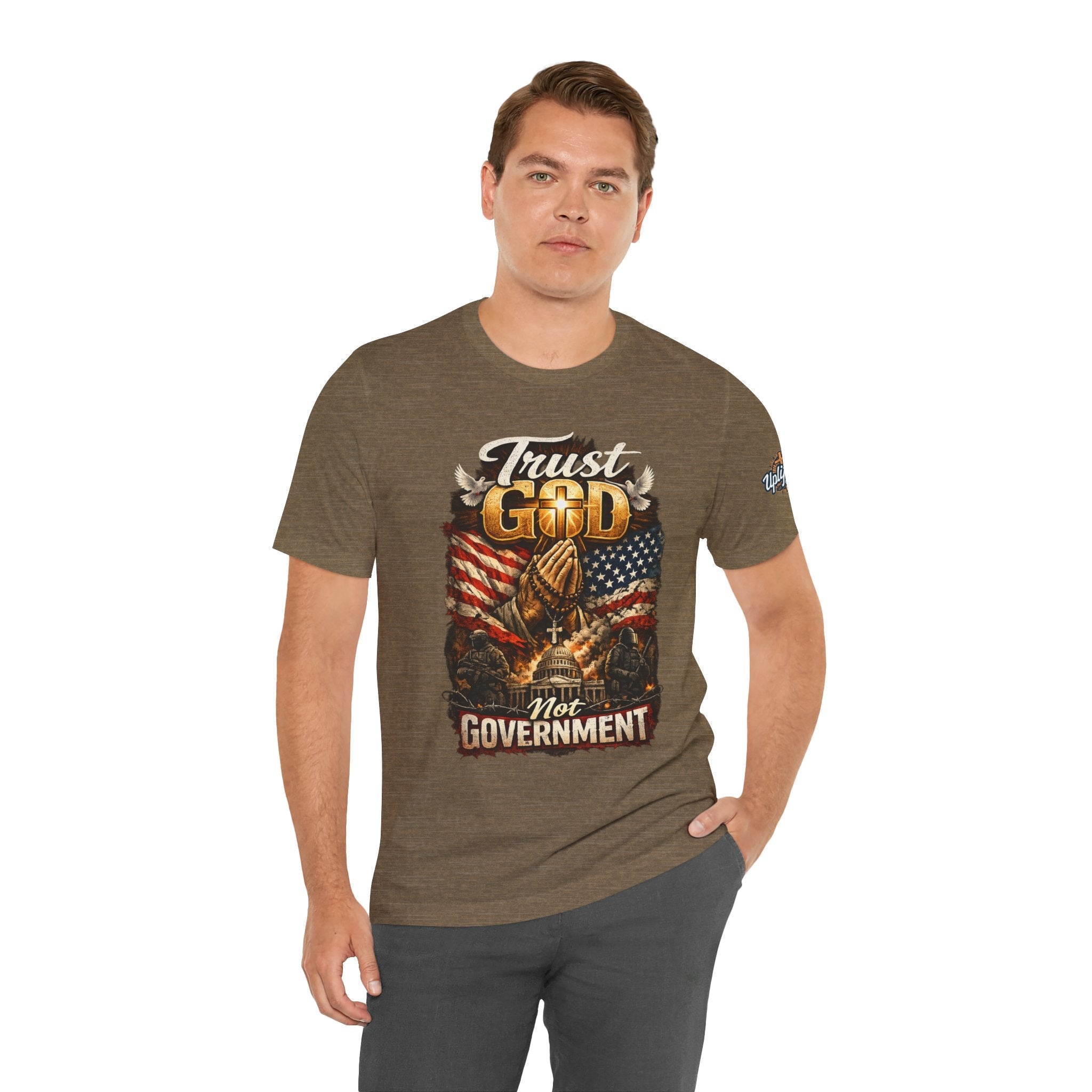 Trust God Not Government T-Shirt — Vintage Patriotic Christian Tee Printify