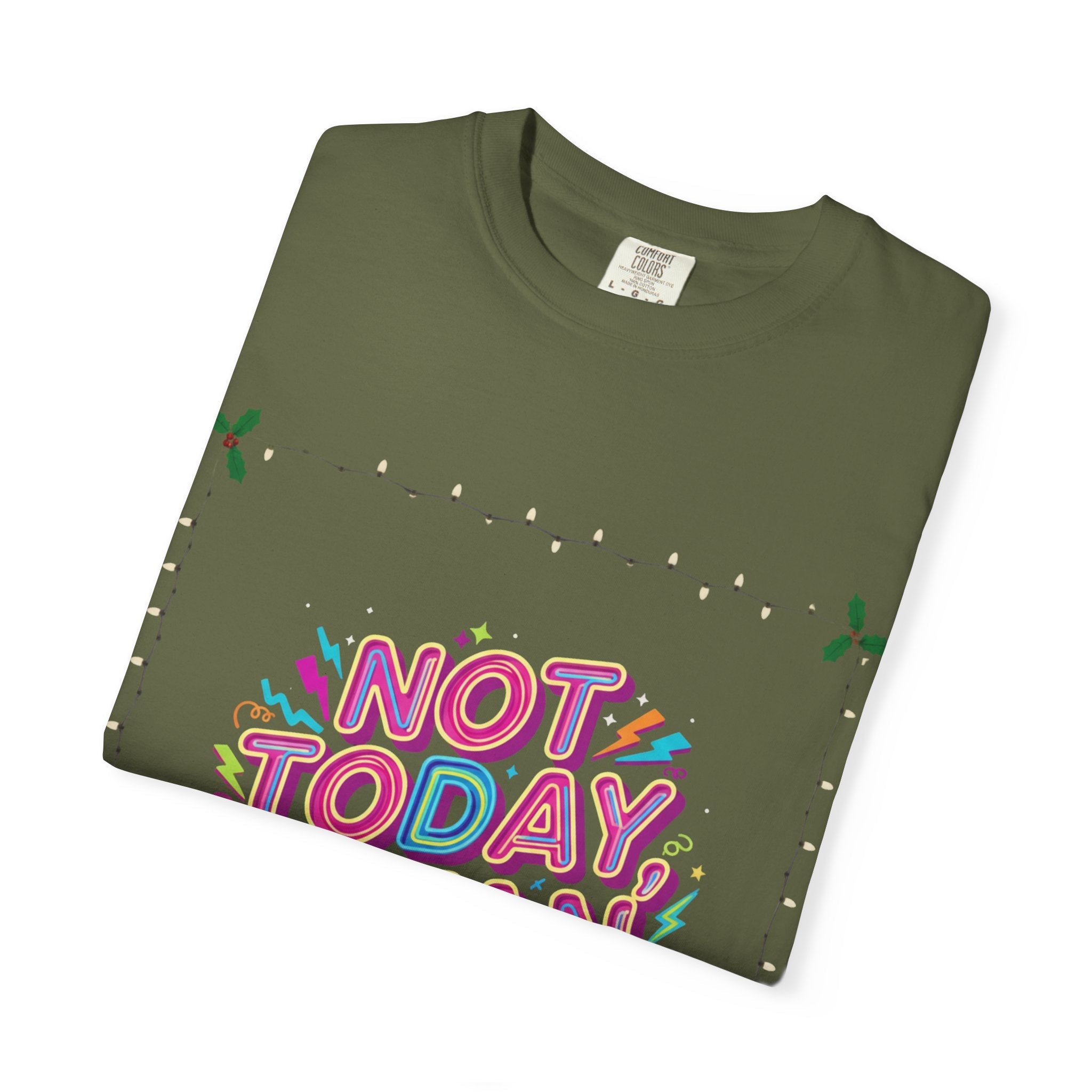 🔥 Not Today, Satan – Retro 90s Christian T-Shirt | Neon Faith Tee | Funky Cartoon Devil | Bold Bible Verse Shirt | Uplifted Gear Printify