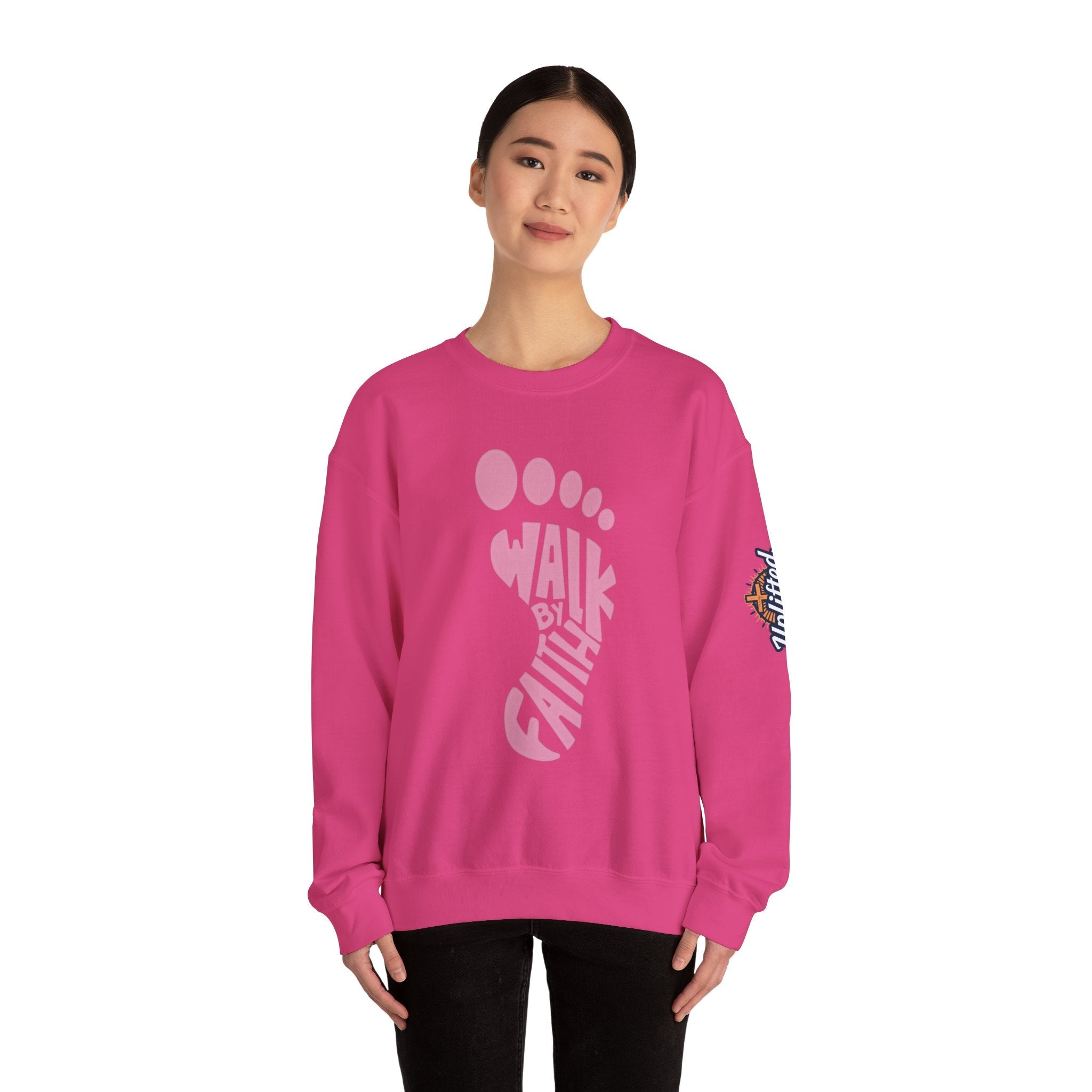 Walk By Faith Footprint Sweatshirt Printify