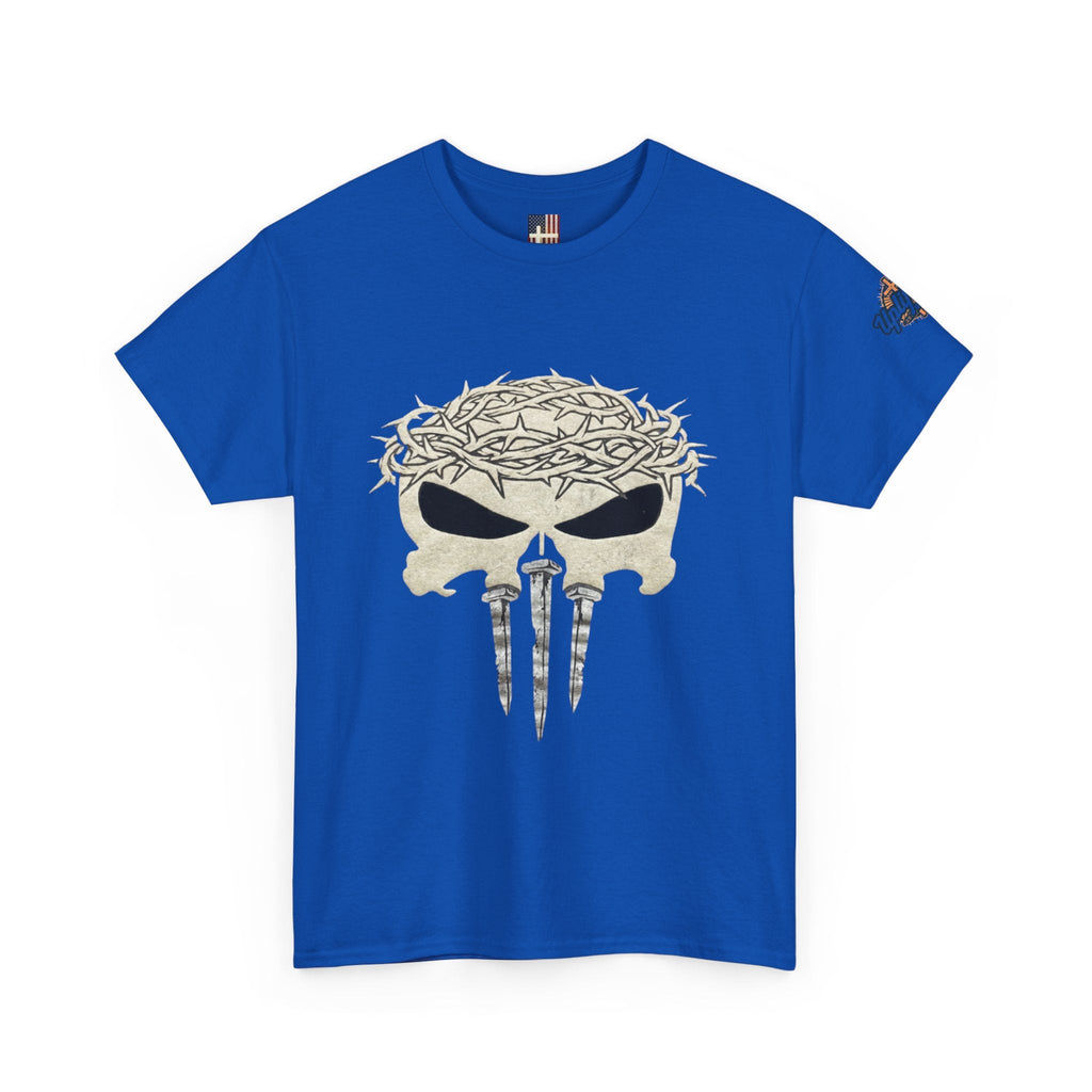 Christian Skull T-shirt - Crown of Thorns & Nails - Warrior Faith T-shirt Printify