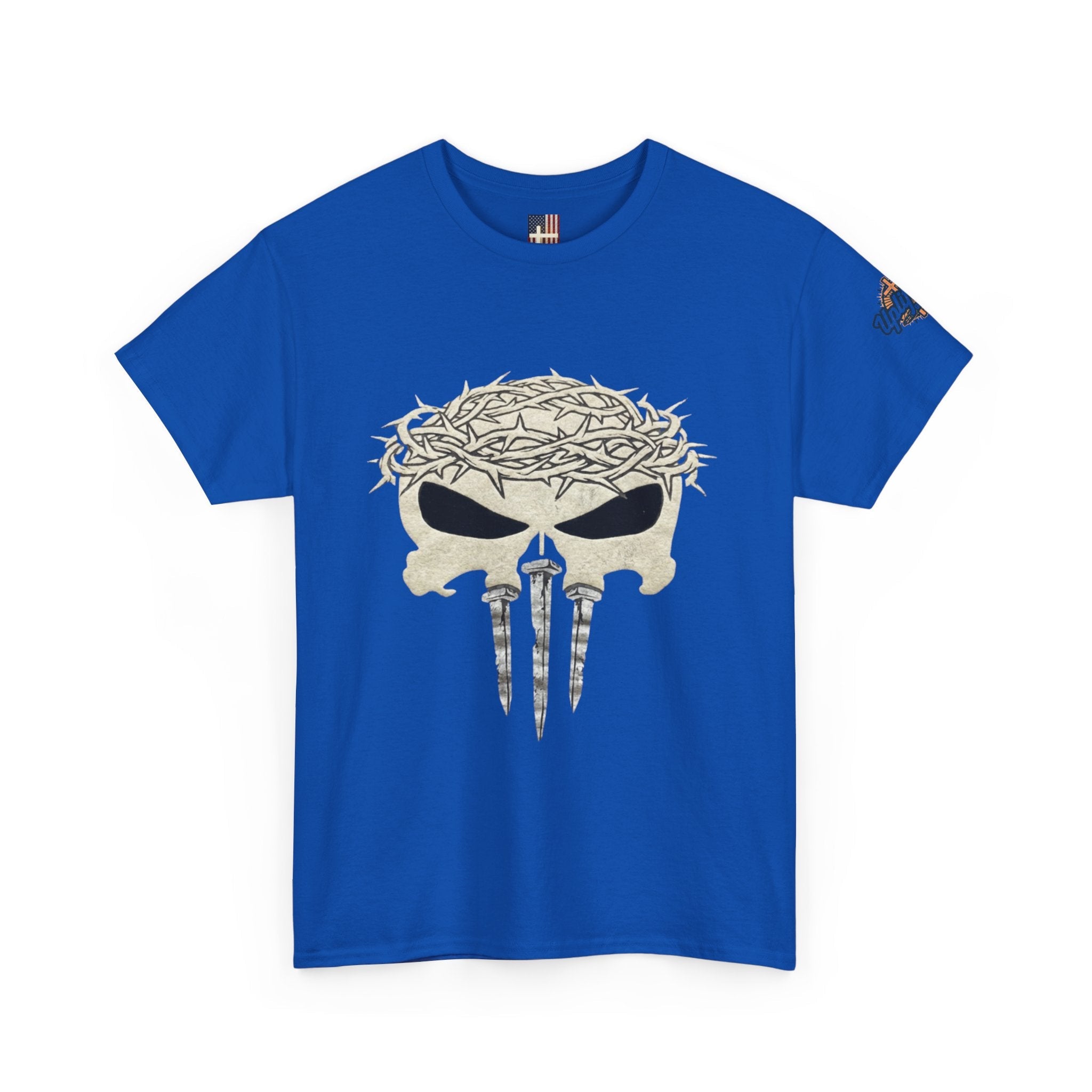 Christian Skull T-shirt - Crown of Thorns & Nails - Warrior Faith T-shirt Printify