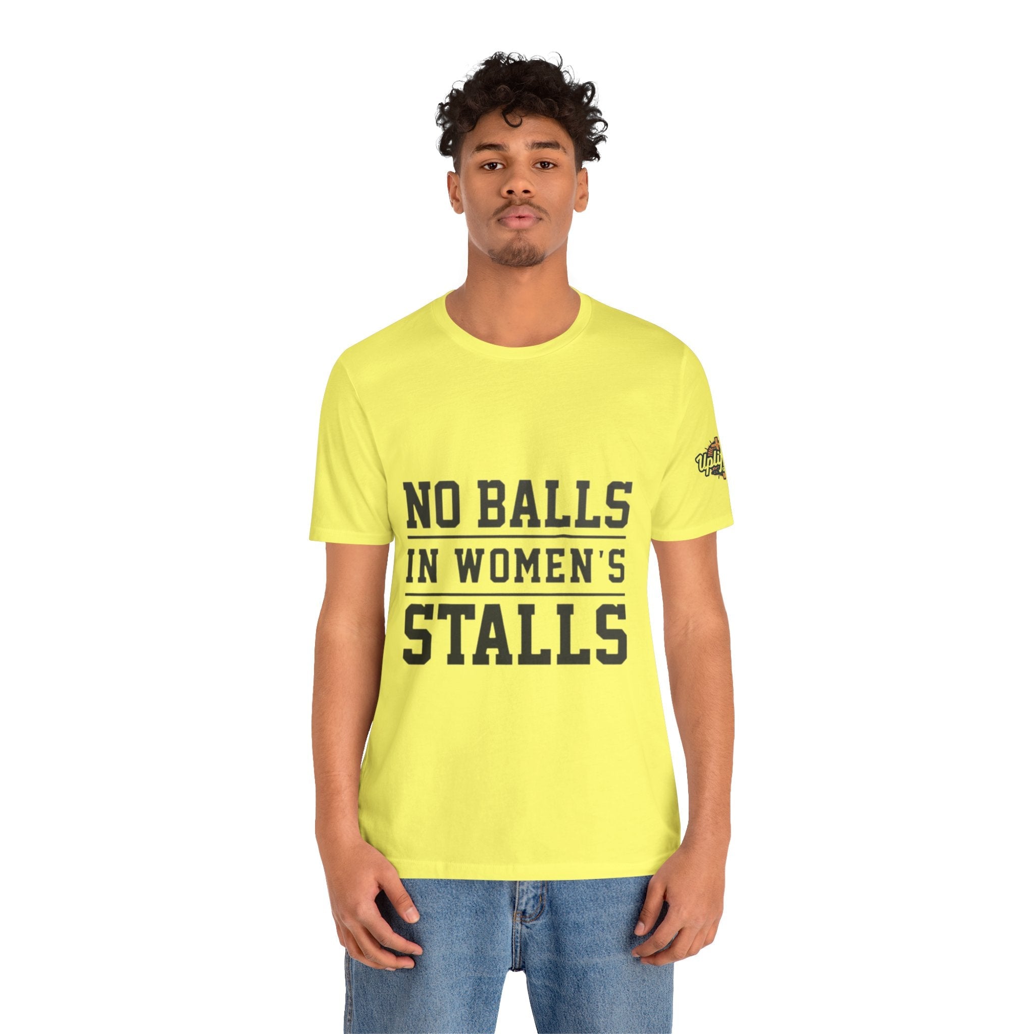 No Balls in Women's Stalls Statement T-Shirt Printify