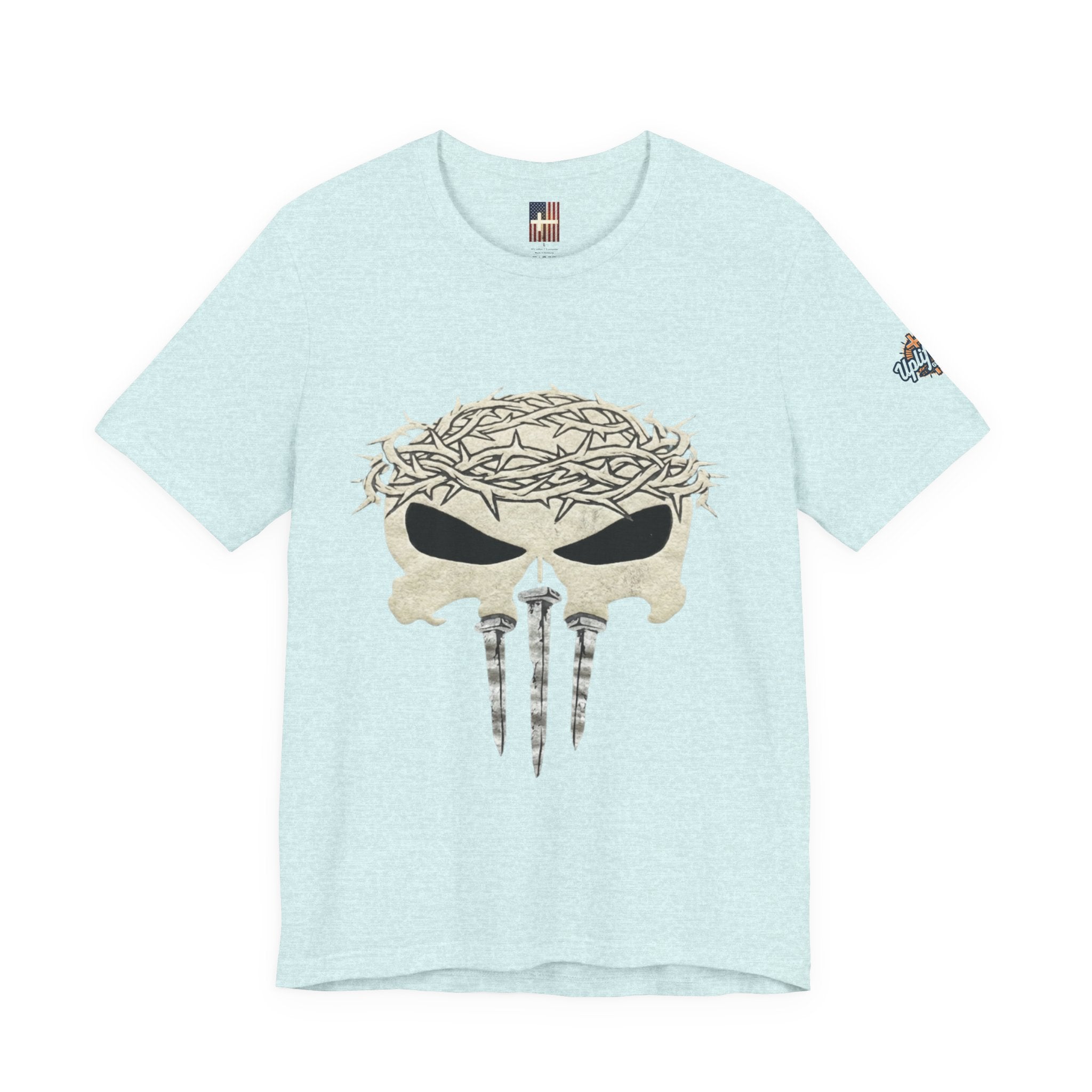 Christian Skull T-shirt - Crown of Thorns & Nails - Warrior Faith T-shirt Printify