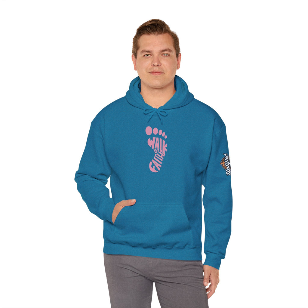 Walk By Faith Footprint Hoodie Printify