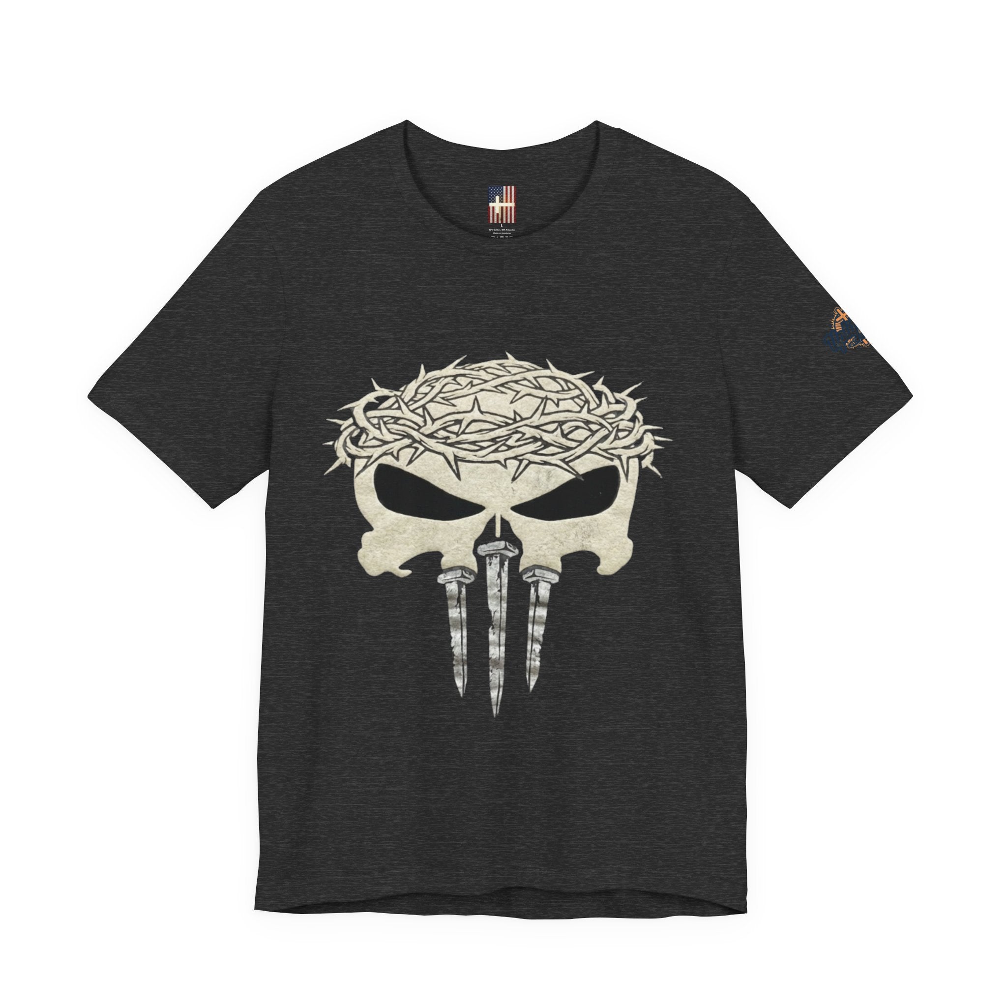 Christian Skull T-shirt - Crown of Thorns & Nails - Warrior Faith T-shirt Printify