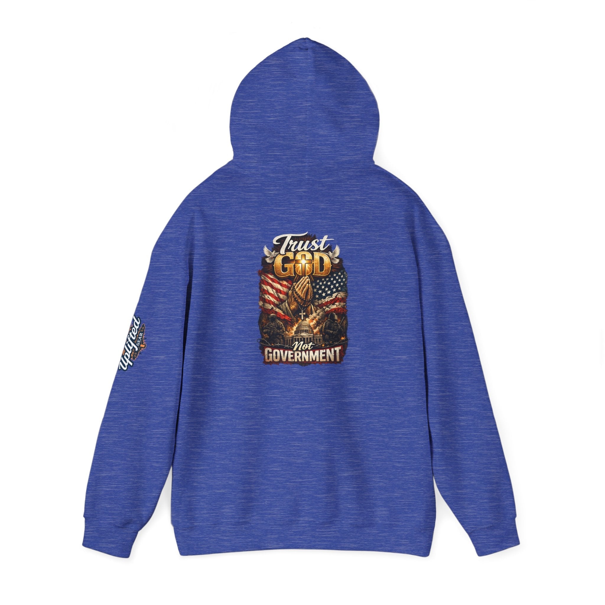 Trust God Not Government Hoodie — Vintage Patriotic Christian Hoodie Printify