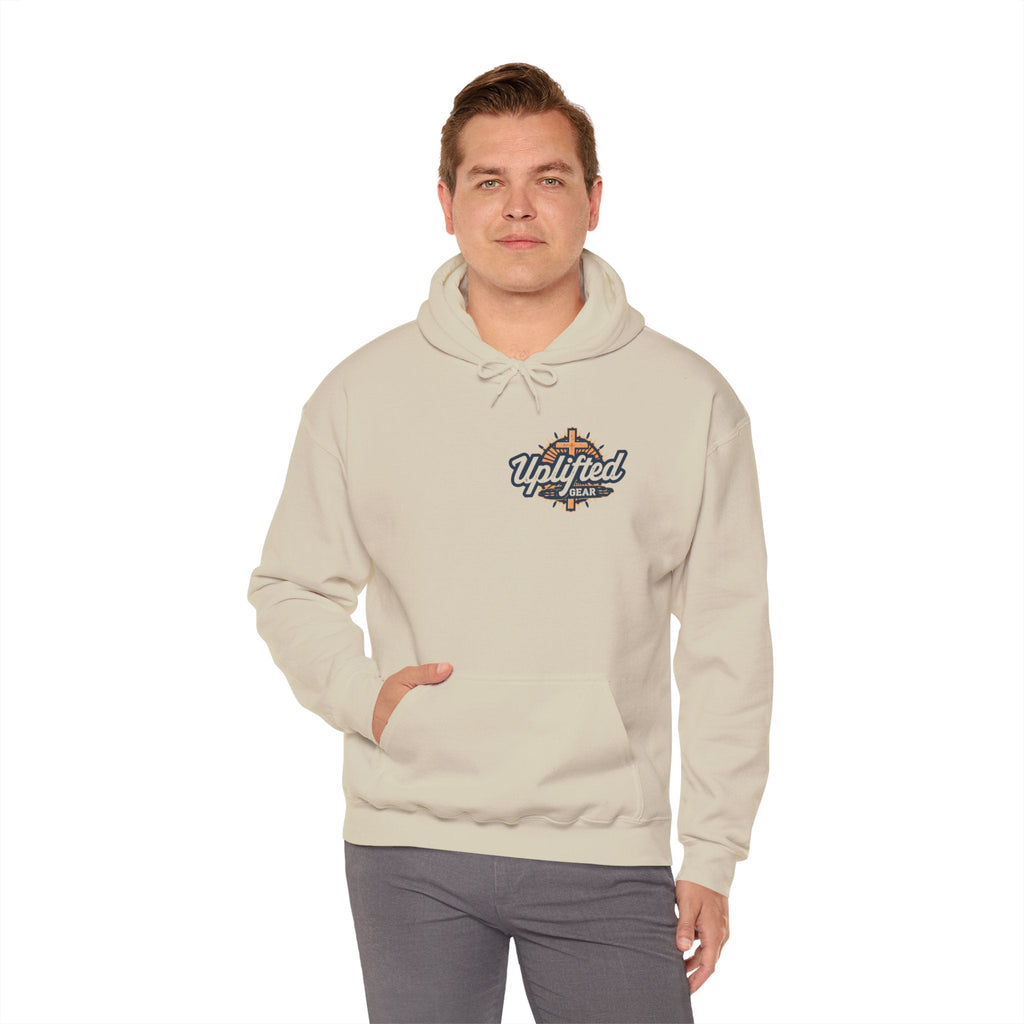 🔥 I’m With Him → Christian Hoodie | Arrow Pointing to Jesus | Minimalist Faith Tee | Subtle Cross Design | Bible-Inspired Apparel by Uplifted Gear Printify