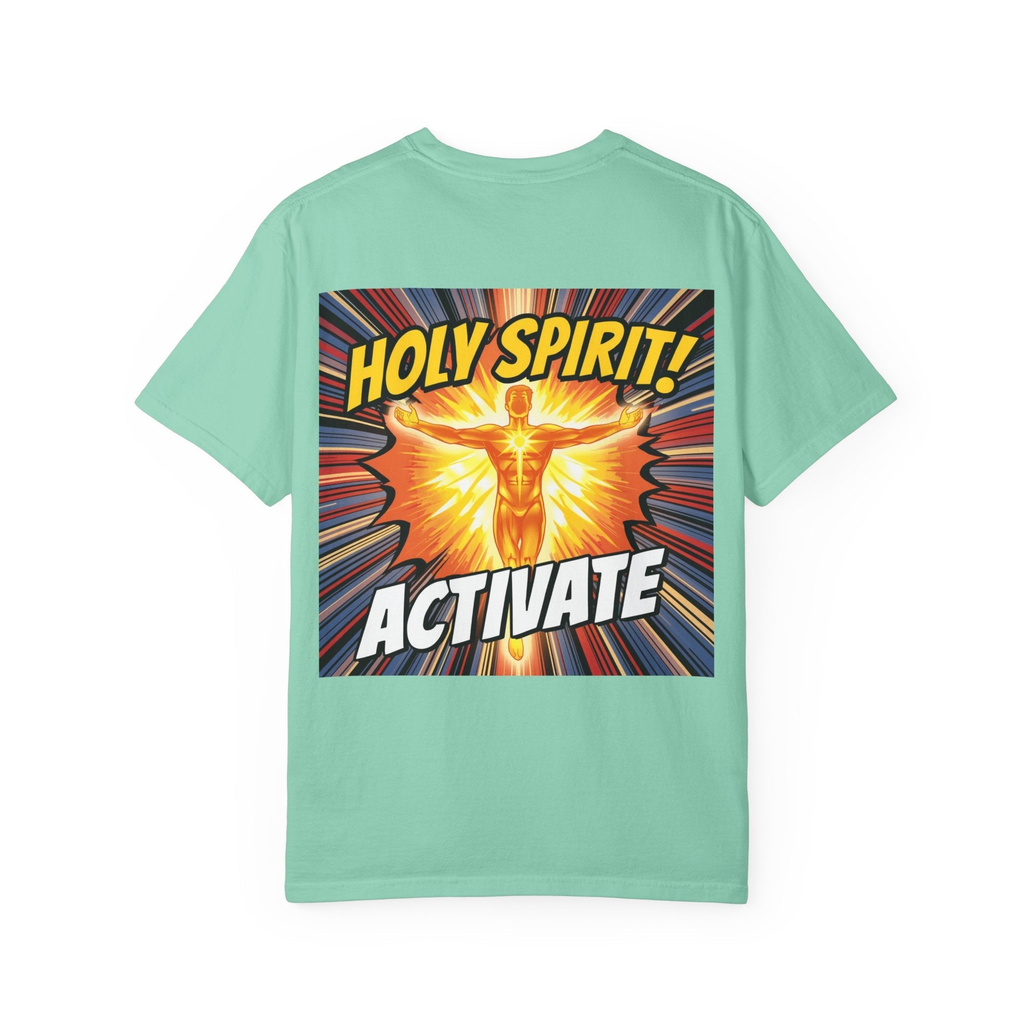 Holy Spirit Activate T-shirt – Superhero Christian T-shirt with Vibrant Power-Up Design for Faith-Fueled Boldness Printify