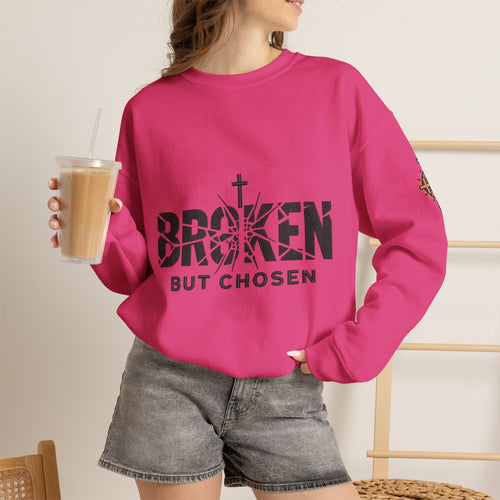 Broken But Chosen Crewneck Sweatshirt Printify