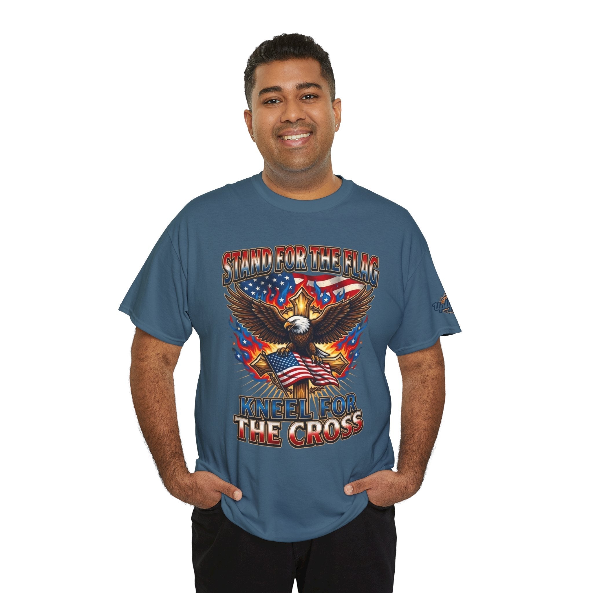 Stand for the Flag Kneel for the Cross T-shirt | Patriotic Eagle T-shirt Printify