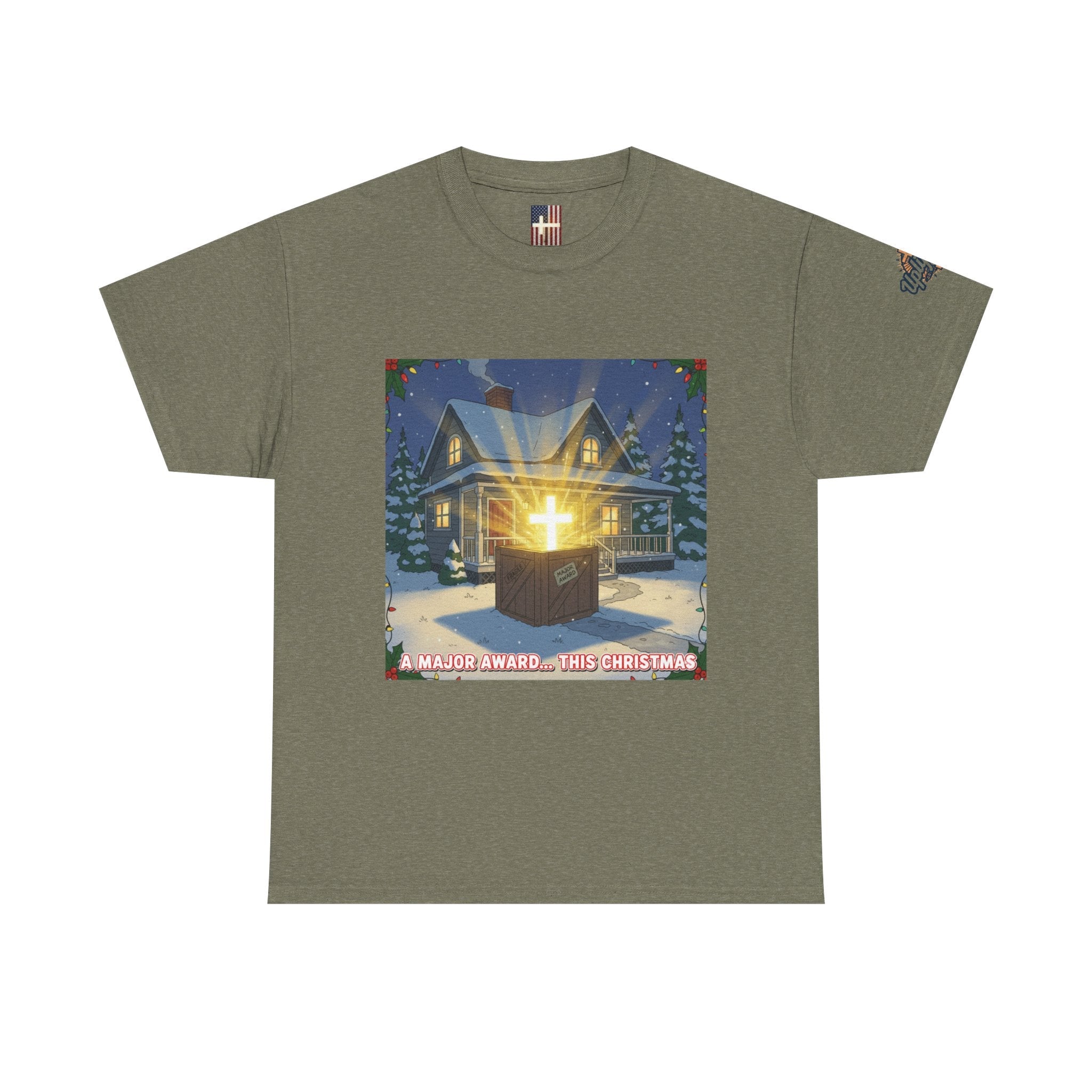 A Major Award This Christmas T-shirt – Fragile Leg Lamp Parody Cross Unboxing Christian T-shirt for Hilarious Faith & Holiday Glow Printify