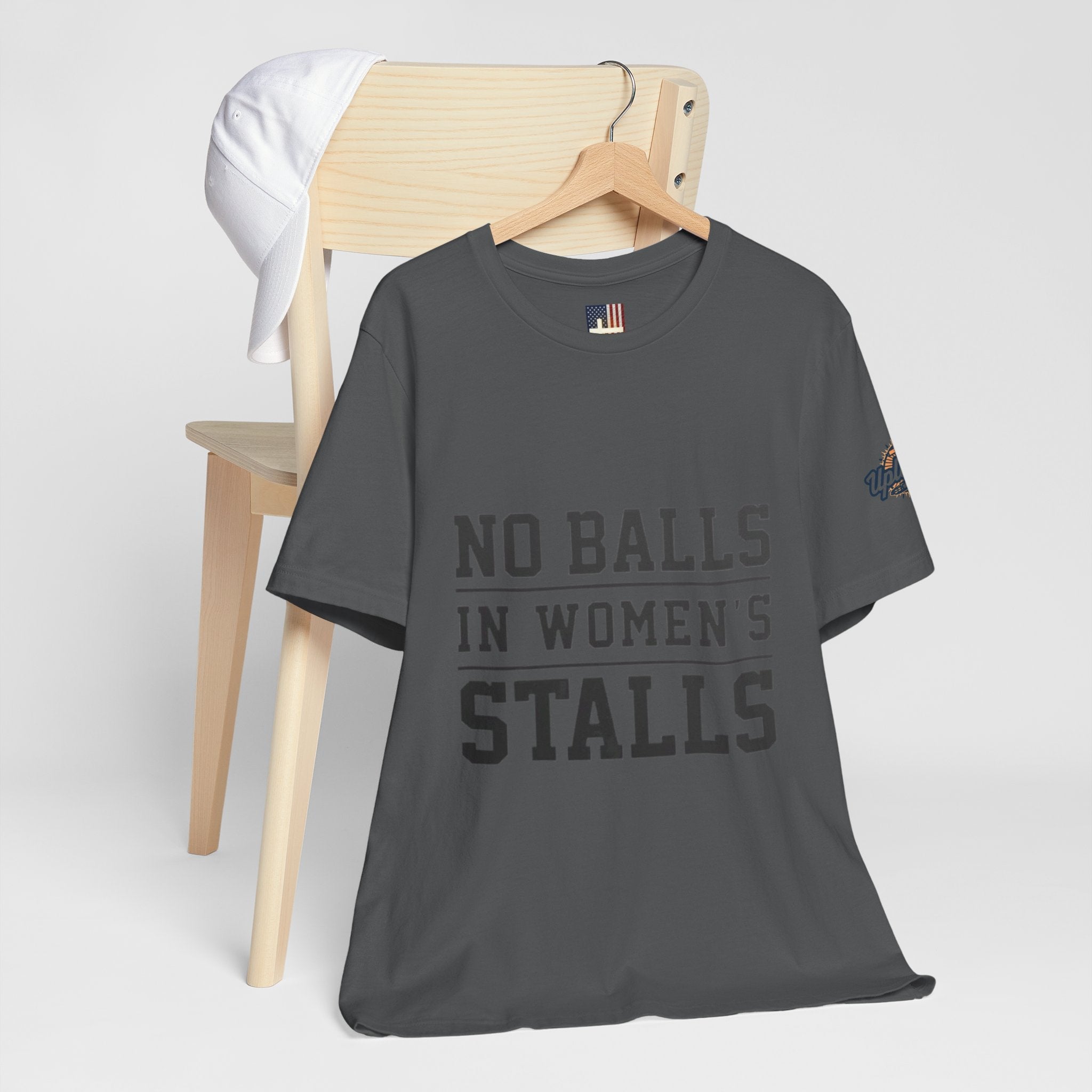 No Balls in Women's Stalls Statement T-Shirt Printify