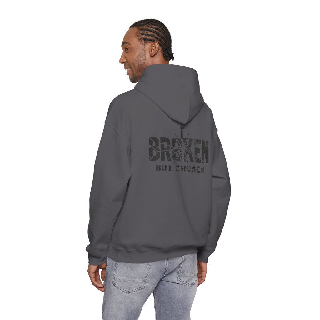 Broken But Chosen Hoodie — Christian Faith Graphic Sweatshirt Printify