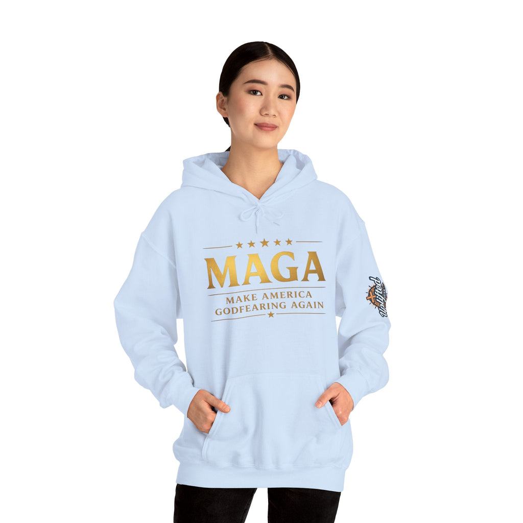 Hoodie - MAGA "Make America Godfearing Again" Political Graphic Hoodie Printify